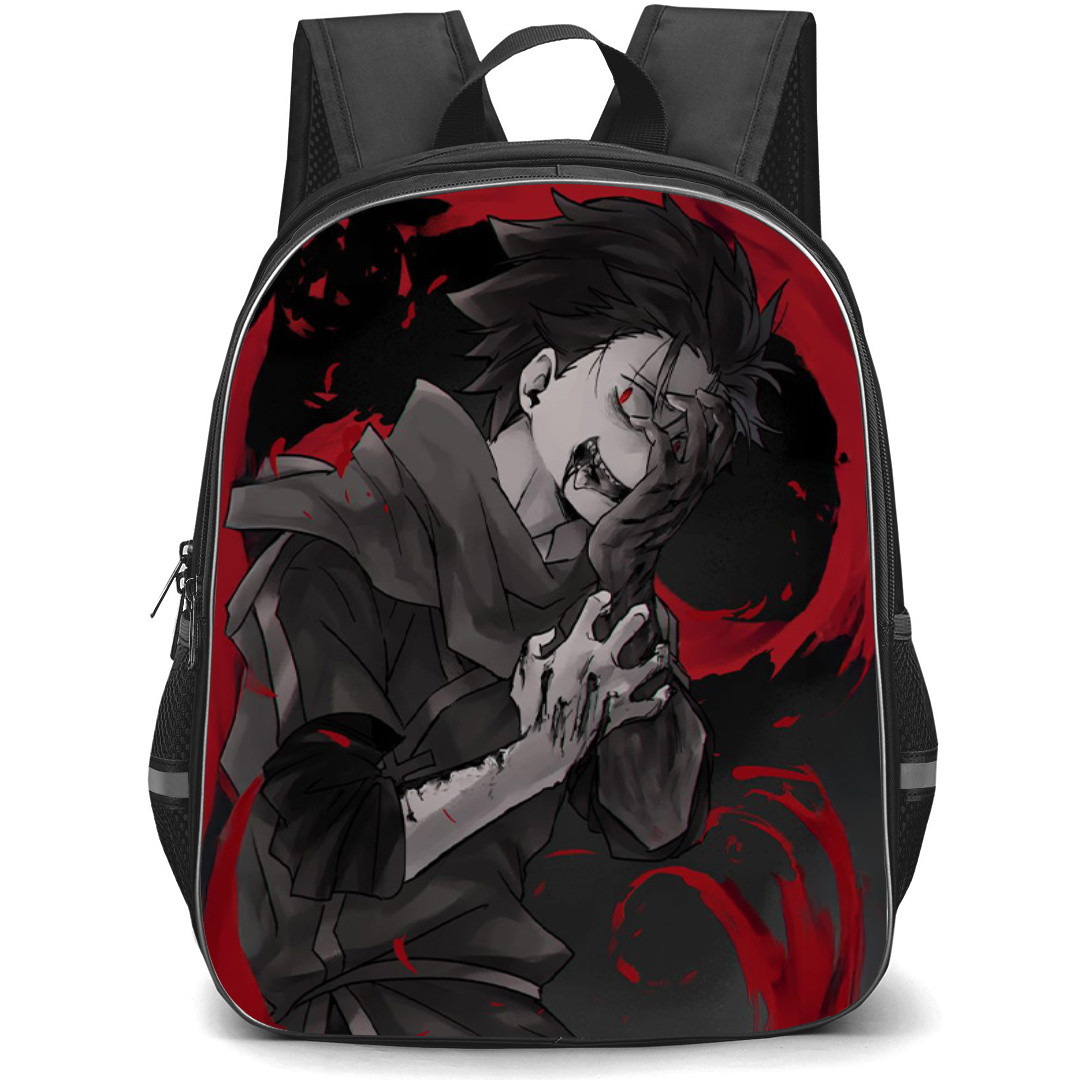 Re Zero - Starting Life in Another World Natsuki Subaru Backpack StudentPack - Natsuki Subaru Sitting Grayscale And Red Anime Art