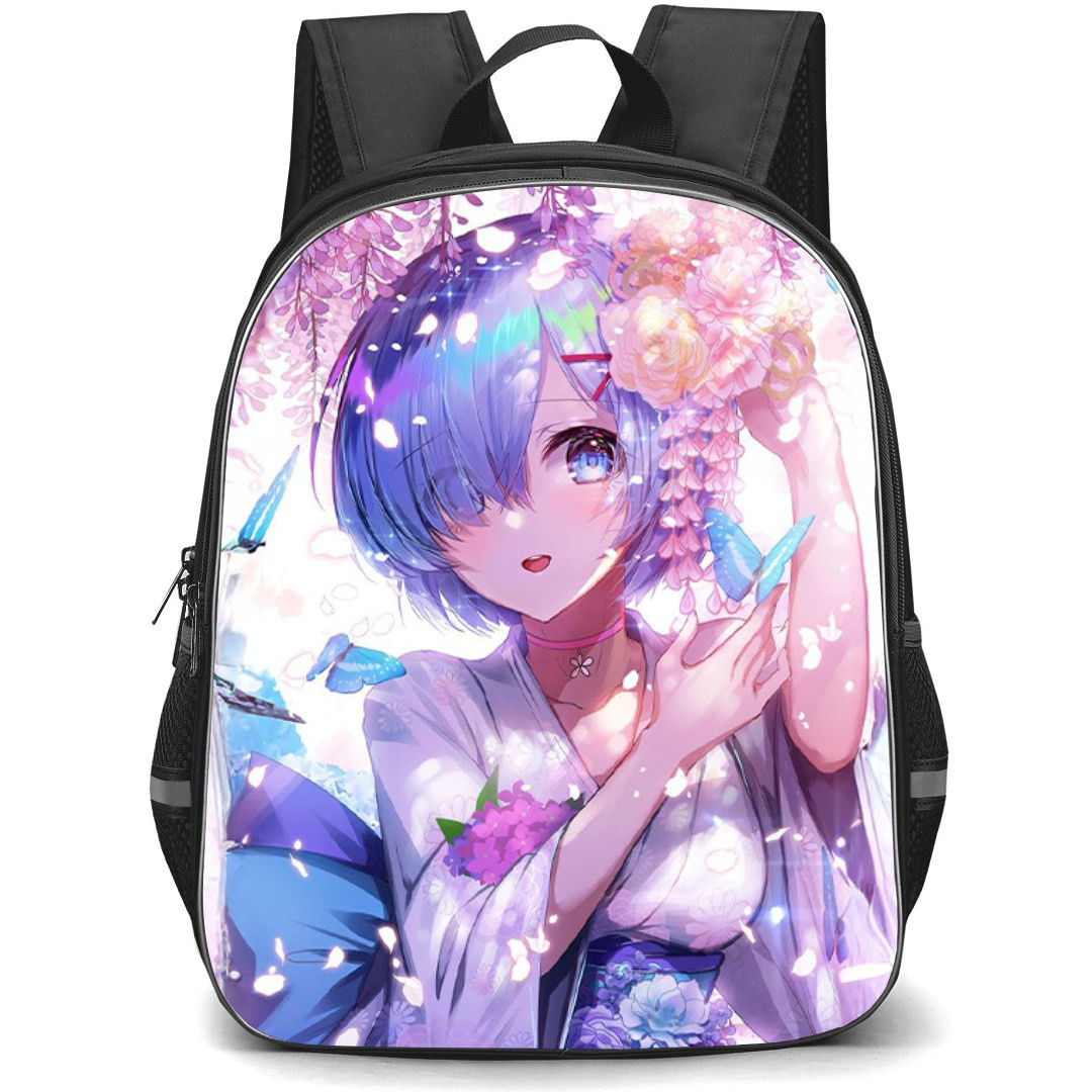 Re Zero - Starting Life in Another Waifu Rem World Backpack StudentPack - Waifu Rem Blue Aesthetic Kimono Poster