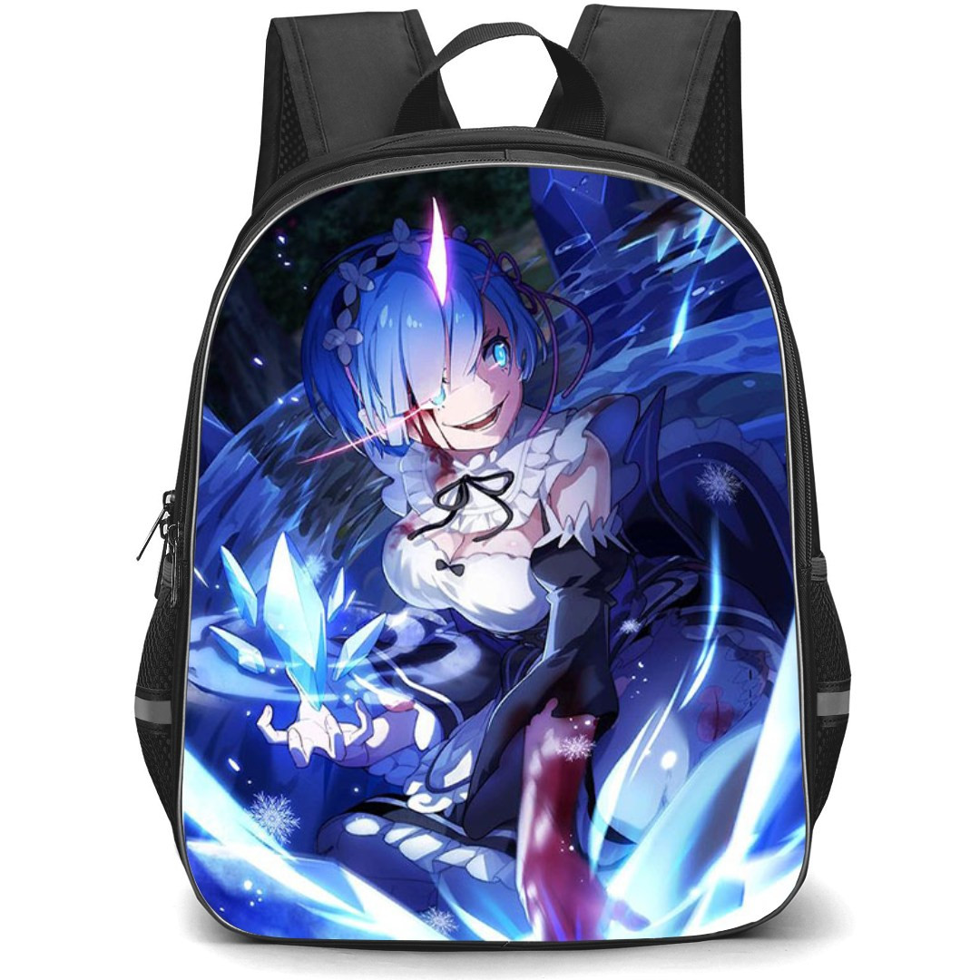 Re Zero - Starting Life in Another Waifu Rem World Backpack StudentPack - Waifu Rem Blue Illustration Art Poster