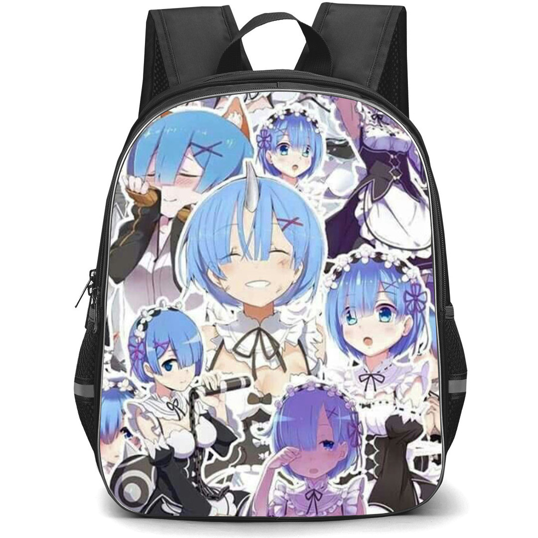 Re Zero - Starting Life in Another Waifu Rem World Backpack StudentPack - Waifu Rem Collage Poster