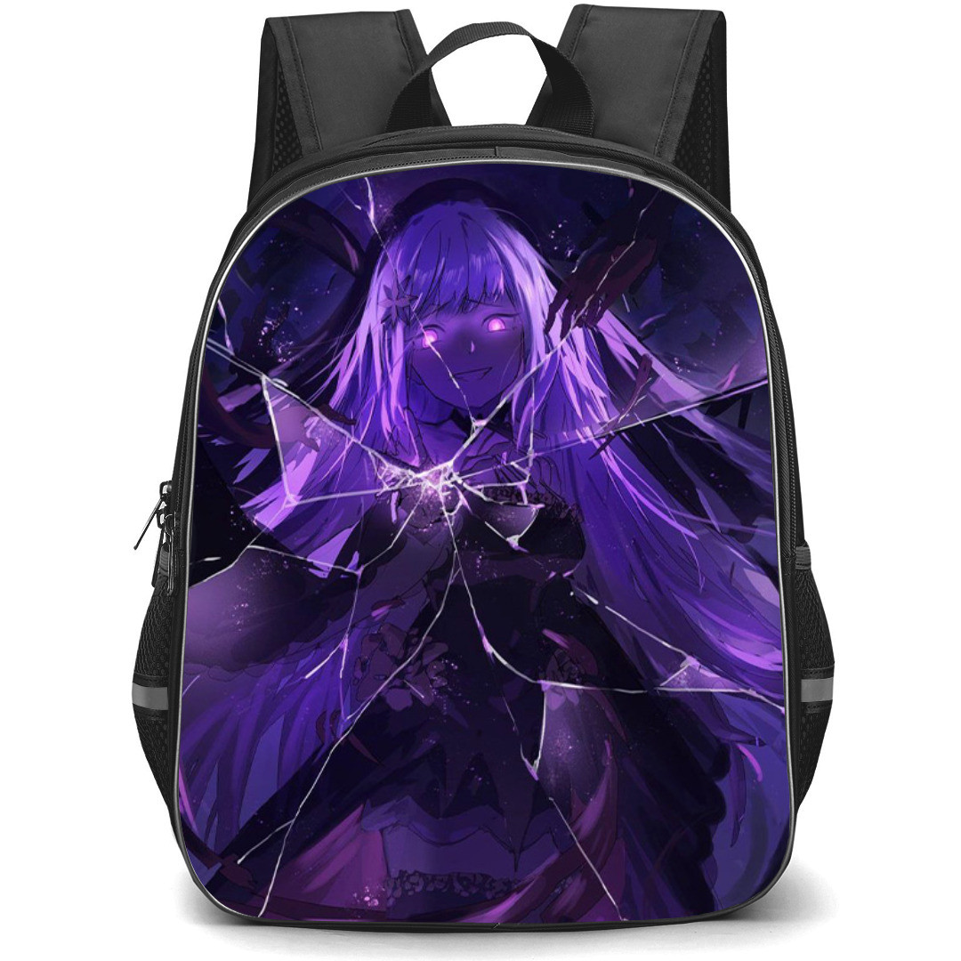 Re Zero - Starting Life in Another World Satella Backpack StudentPack - Satella On Broken Purple Glass Background