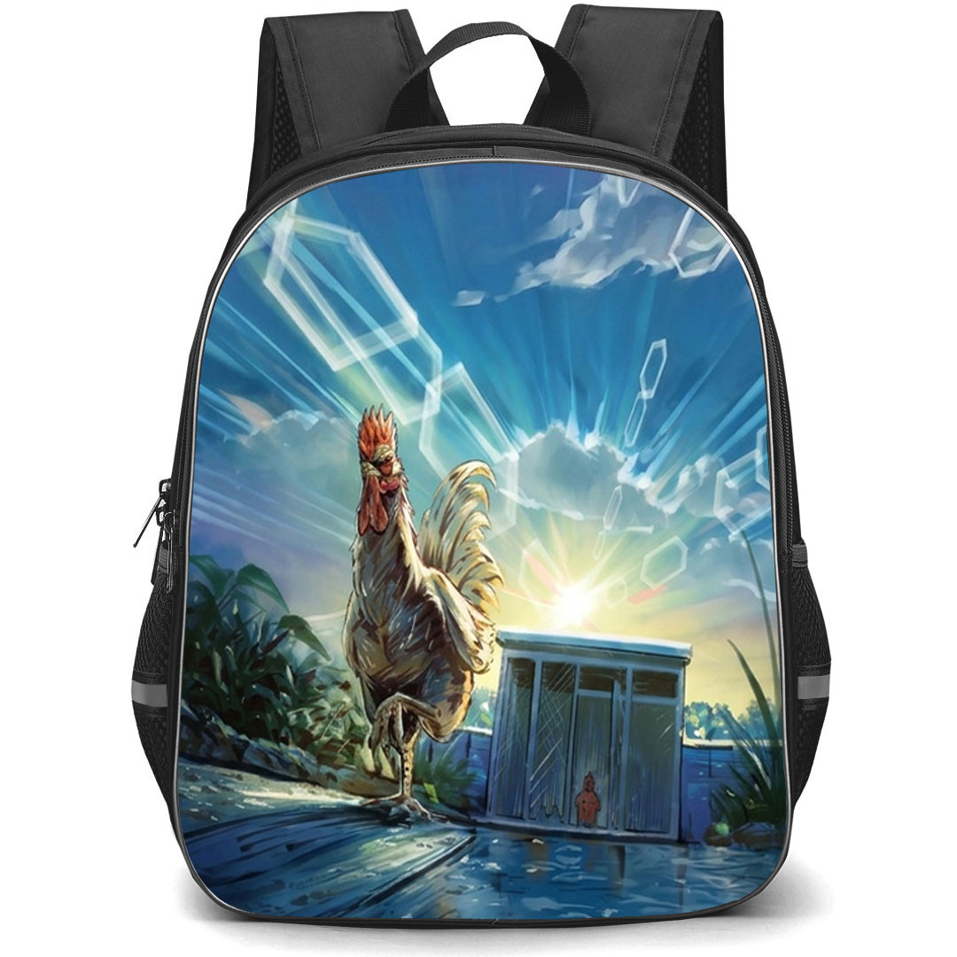 Rooster Fighter Keiji Backpack School Bag StudentPack - Keiji Cosmic Journey Poster
