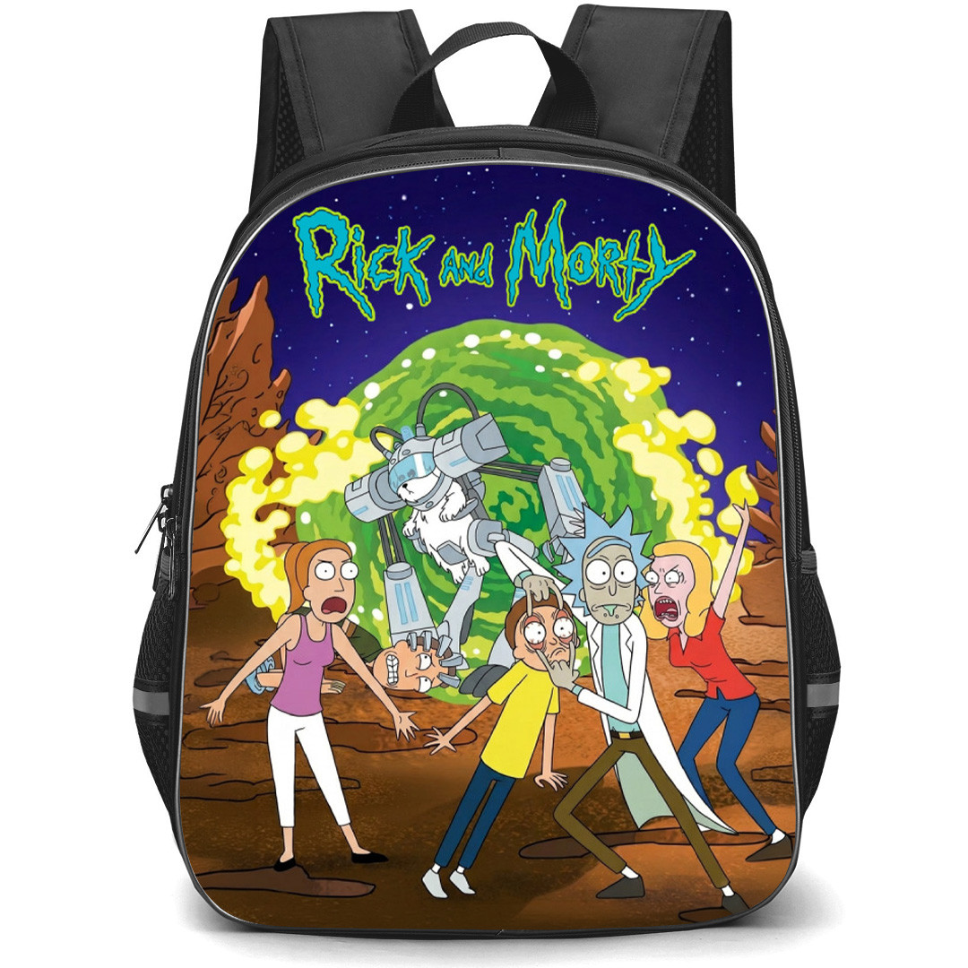 Rick And Morty Backpack School Bag StudentPack - Rick And Morty Characters Fighting Series Poster