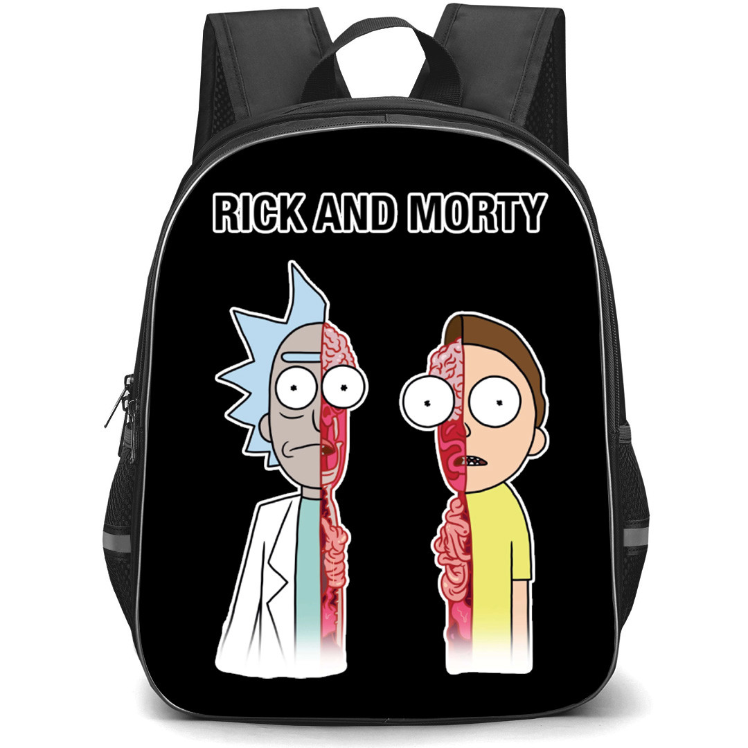 Rick And Morty Backpack School Bag StudentPack - Rick And Morty Flesh Split Portrait Series Sticker