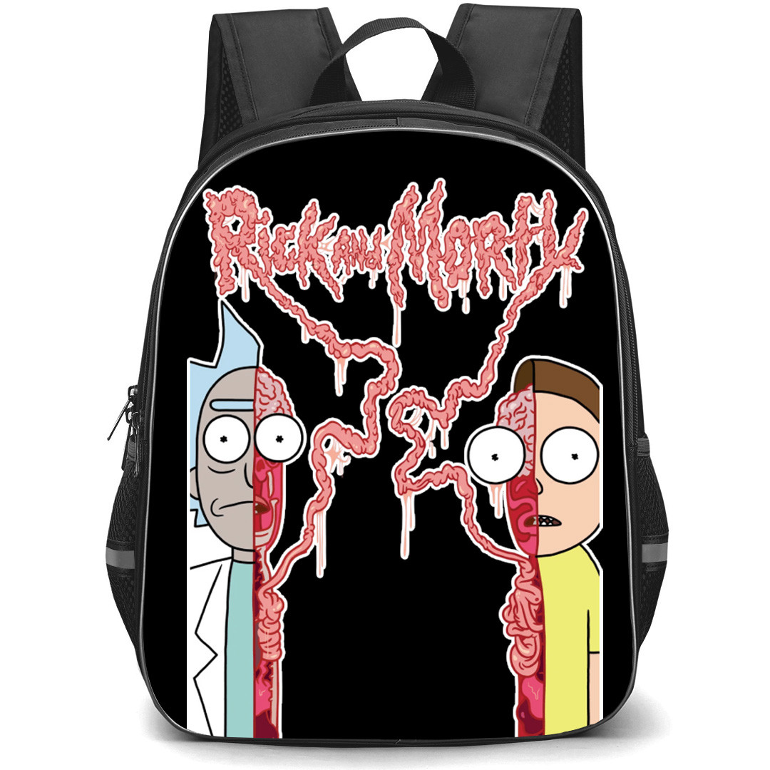 Rick And Morty Backpack School Bag StudentPack - Rick And Morty Flesh Split Portrait Sticker