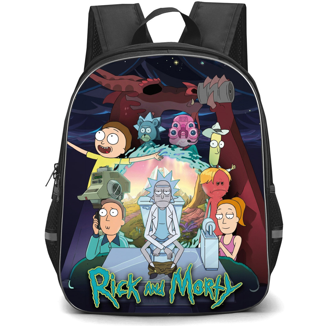 Rick And Morty Backpack School Bag StudentPack - Rick And Morty The Old Man And The Seat Poster