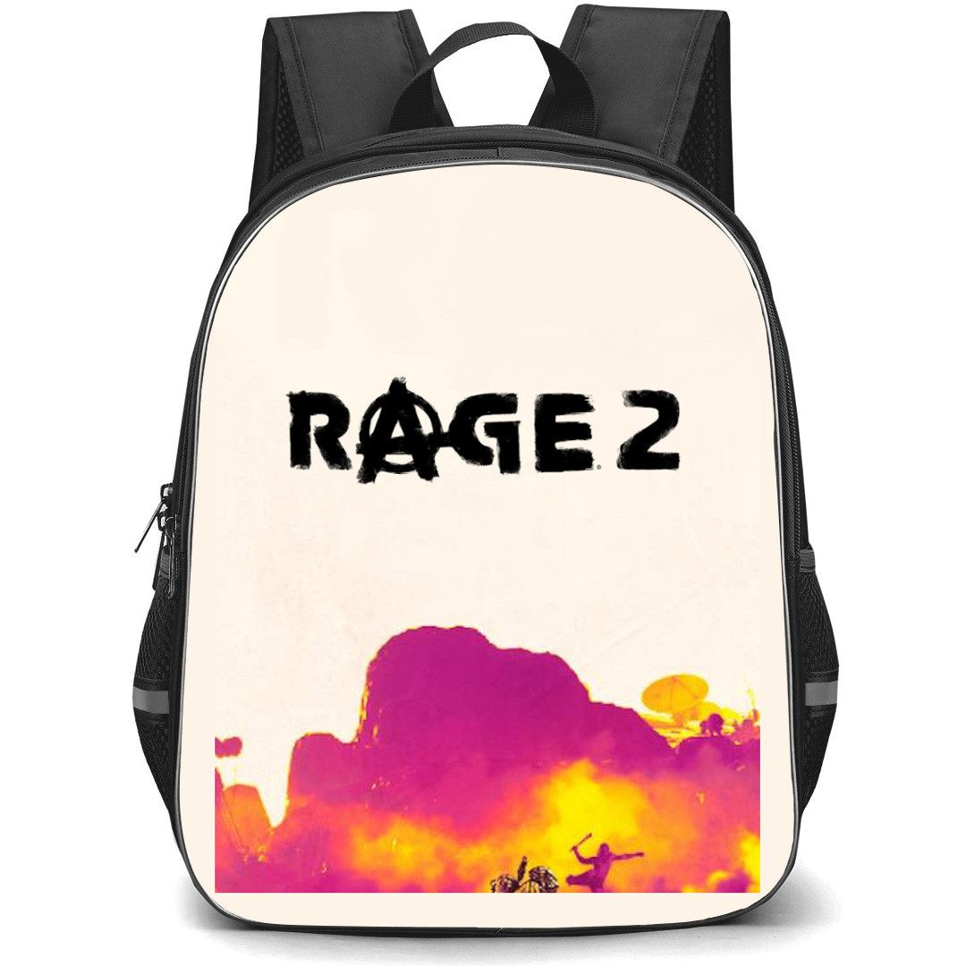 Rage Backpack School Bag StudentPack - Rage 2 Colorful Silhouette Art Game Poster