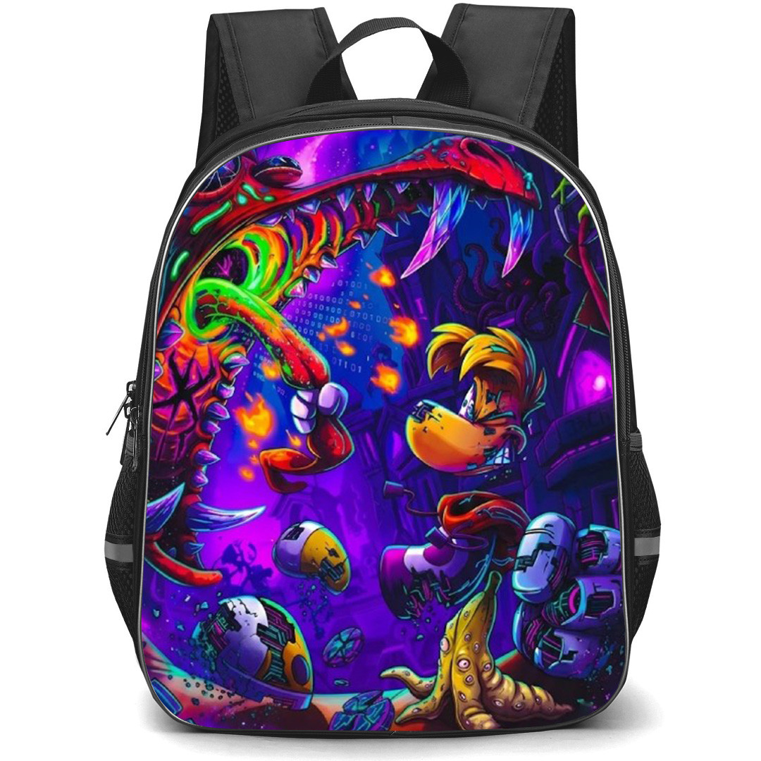 Rayman Backpack School Bag StudentPack - Rayman Game Battle Poster