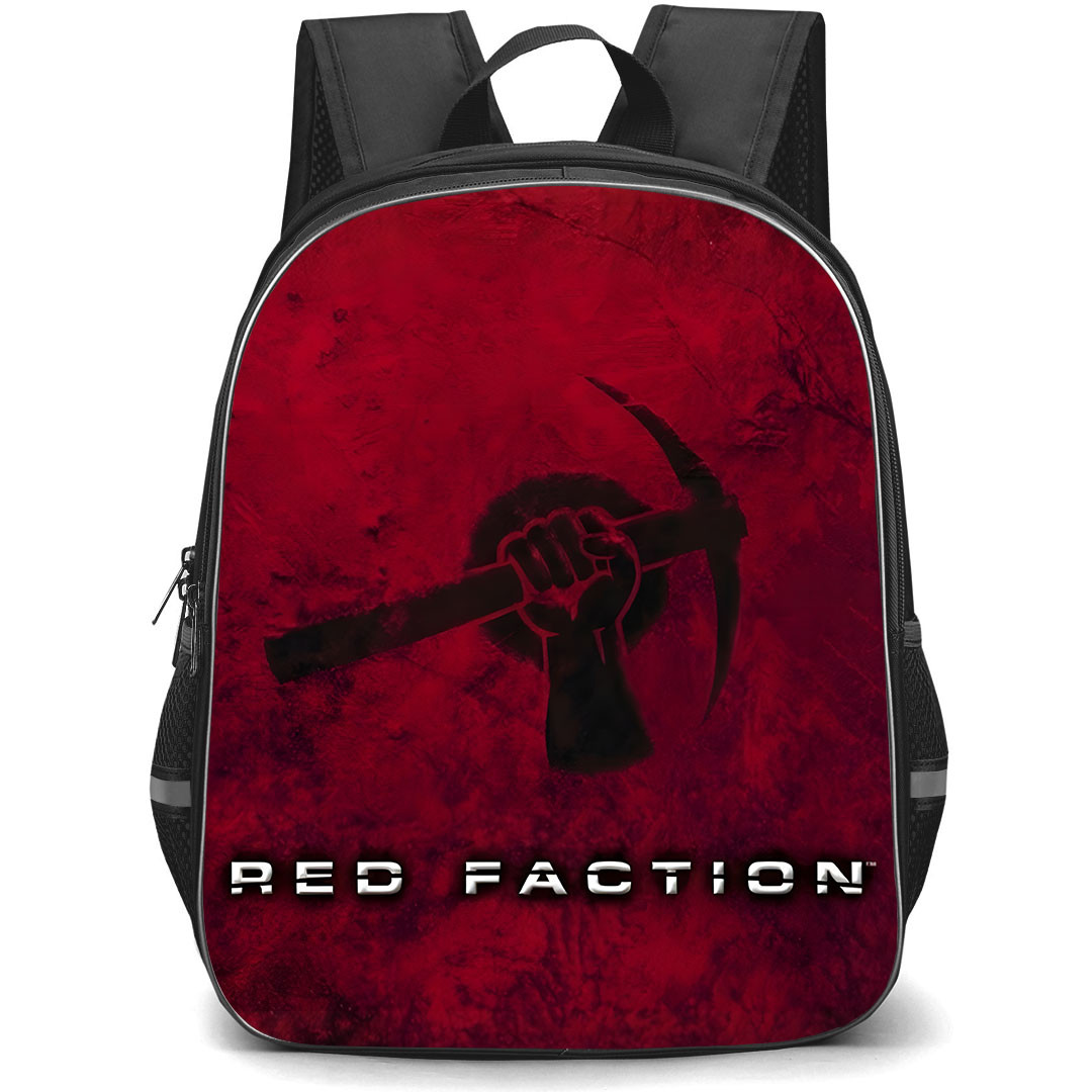Red Faction Backpack School Bag StudentPack - Red Faction Game Red Grunge Cover Art