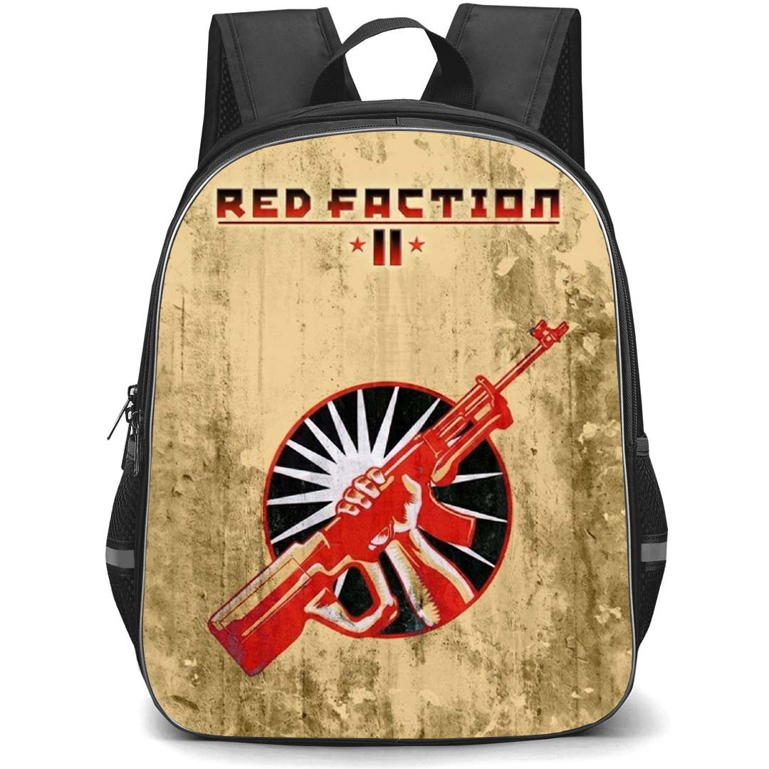 Red Faction Backpack School Bag StudentPack - Red Faction Gun Retro Game Poster