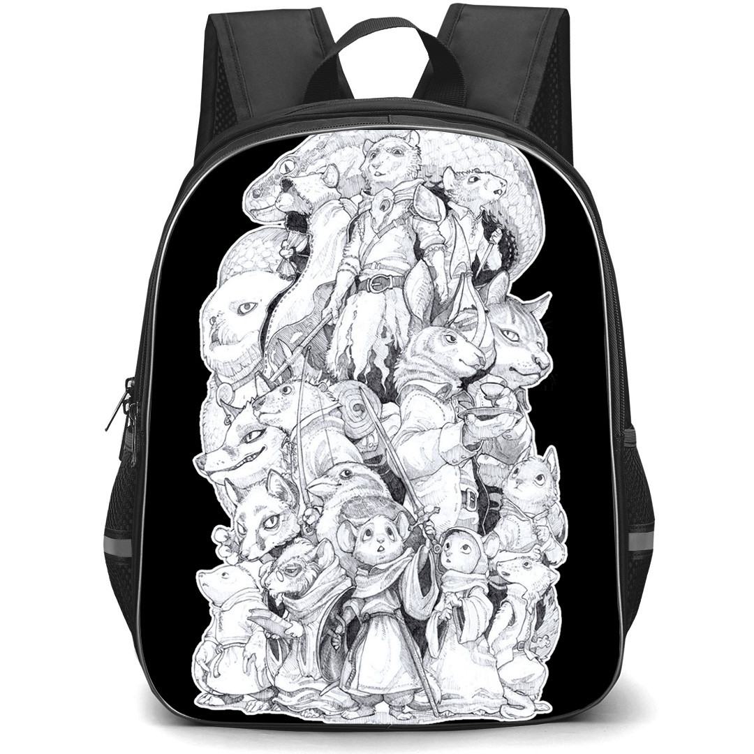 Redwall Backpack School Bag StudentPack - Redwall Characters Pencil Sketch Collage Sticker