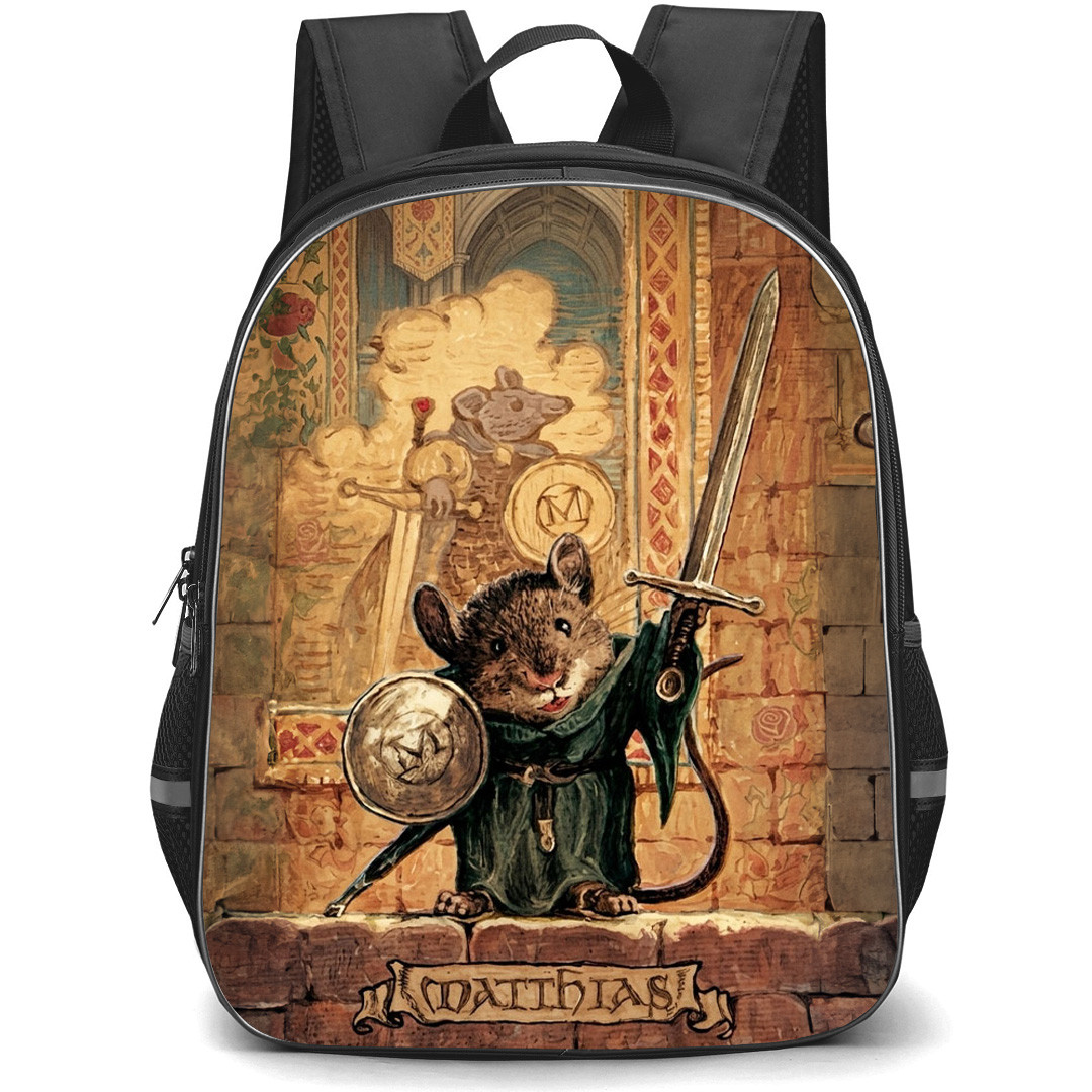 Redwall Matthias Backpack School Bag StudentPack - Matthias Warrior Mouse Vintage Art Poster