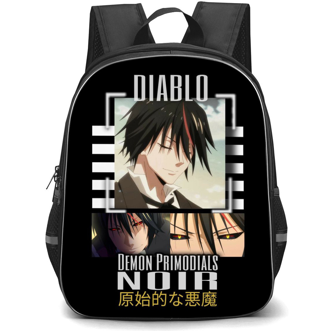 That Time I Got Reincarnated As A Slime Diablo Backpack StudentPack - Diablo Demon Primodials Noir Black Background