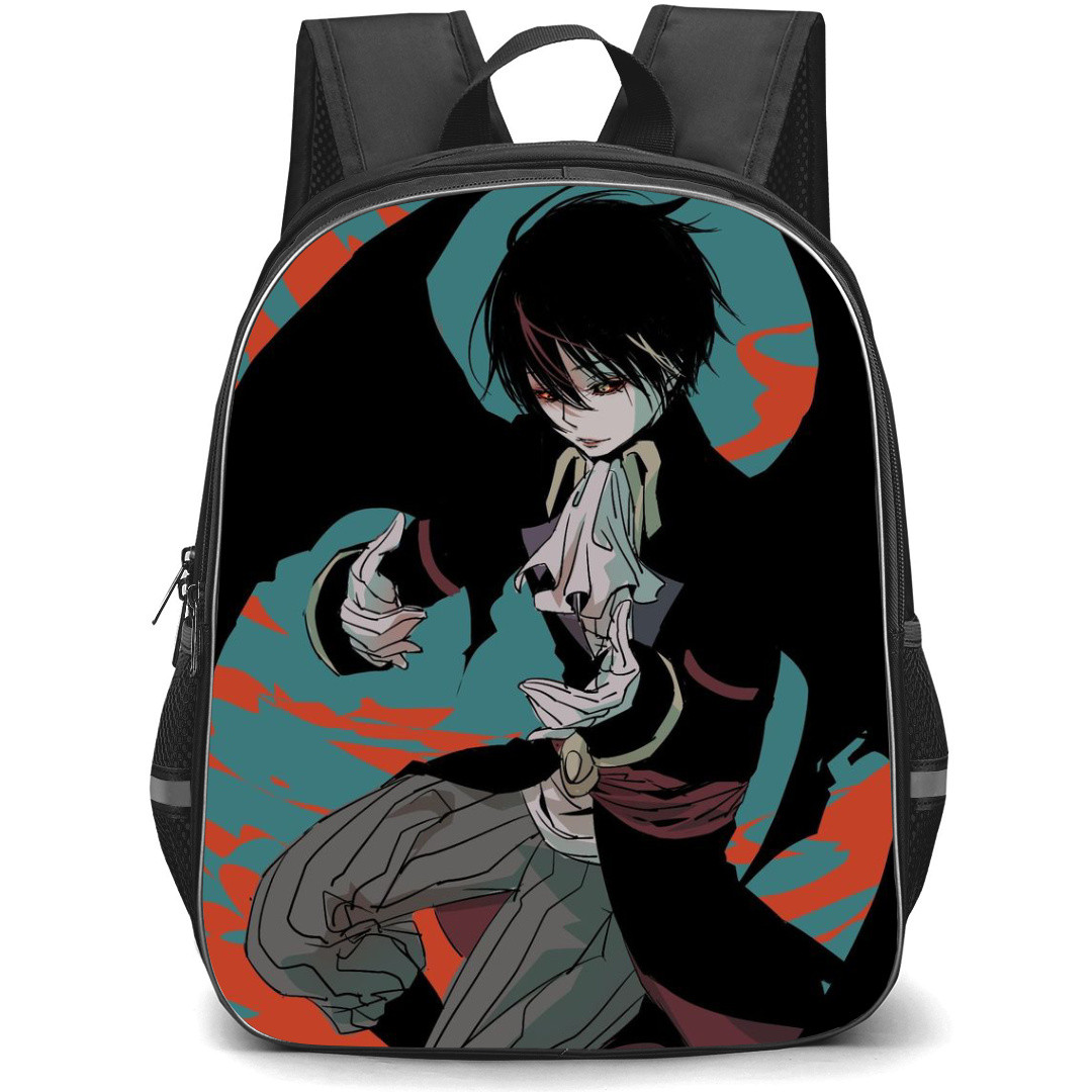 That Time I Got Reincarnated As A Slime Diablo Backpack StudentPack - Diablo Sitting with Wings Orange Teal Background
