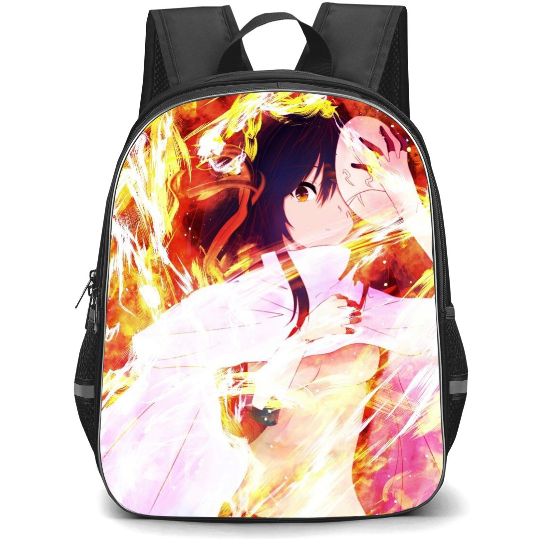 That Time I Got Reincarnated As A Slime Shizue Izawa Backpack StudentPack - Shizue Izawa Mask Off Flaming Background