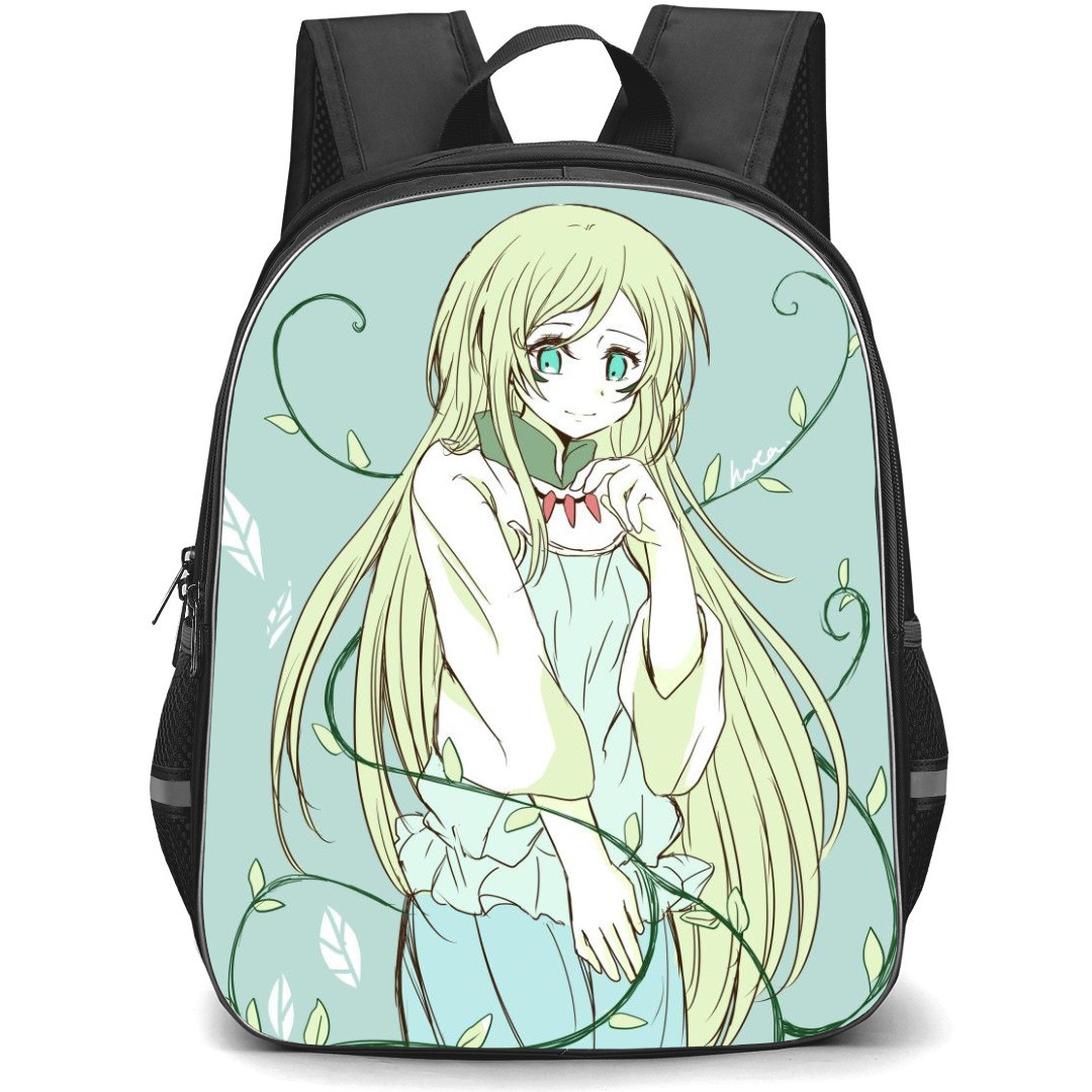That Time I Got Reincarnated As A Slime Treyni Backpack StudentPack - Treyni Shy Pose Green Background