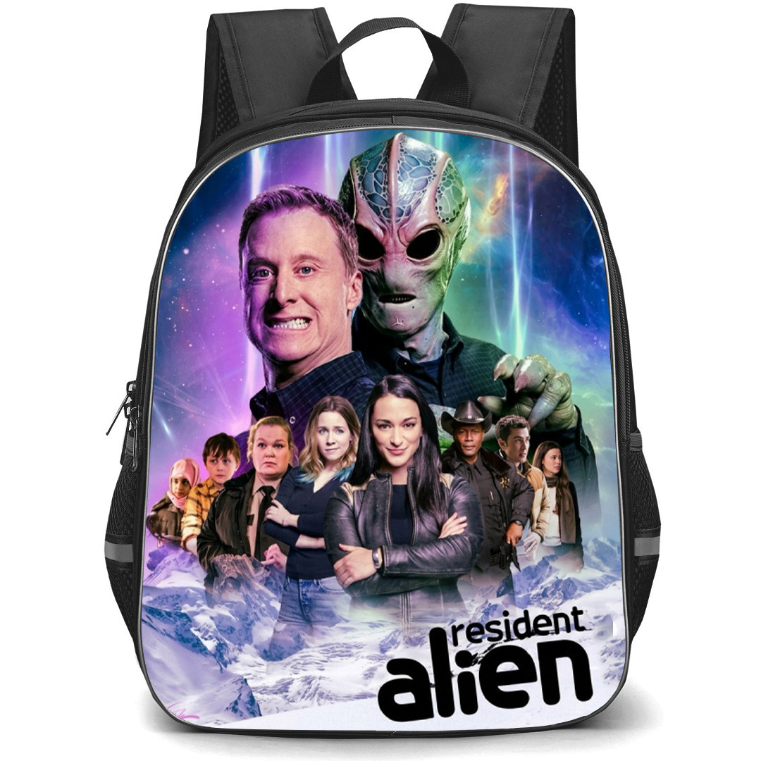 Resident Alien Backpack School Bag StudentPack - Resident Alien Resident Alien Characters Smiling Series Poster