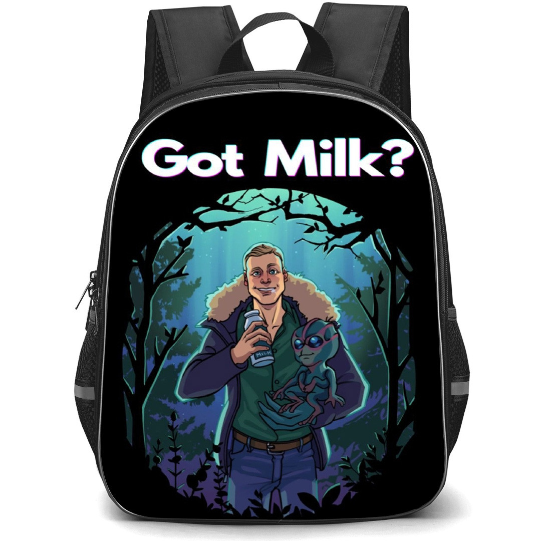 Resident Alien Harry Vanderspeigle Backpack School Bag StudentPack - Harry Vanderspeigle Got Milk Cartoon Art Poster