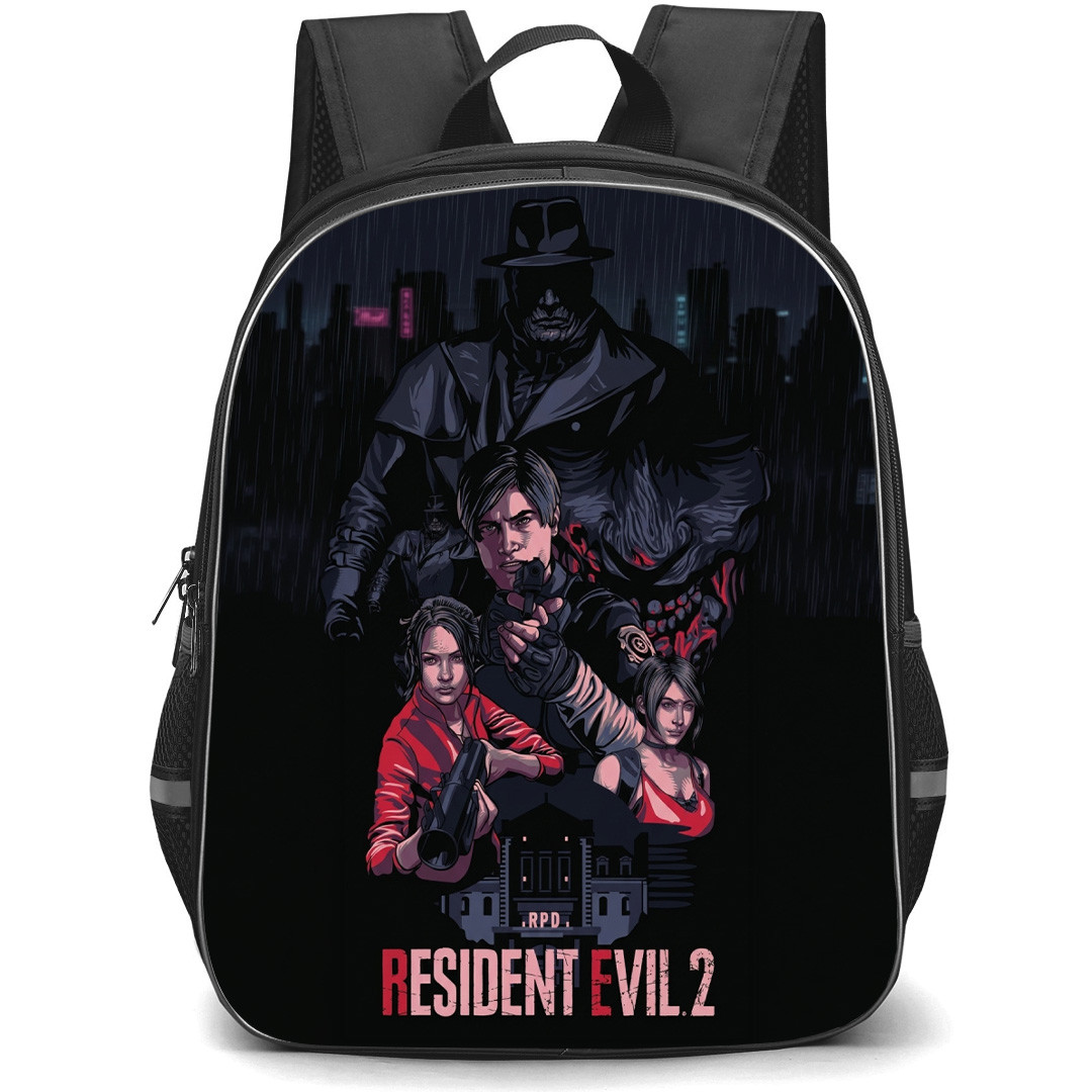 Resident Evil Backpack School Bag StudentPack - Resident Evil 2 Characters Cartoon Art Poster