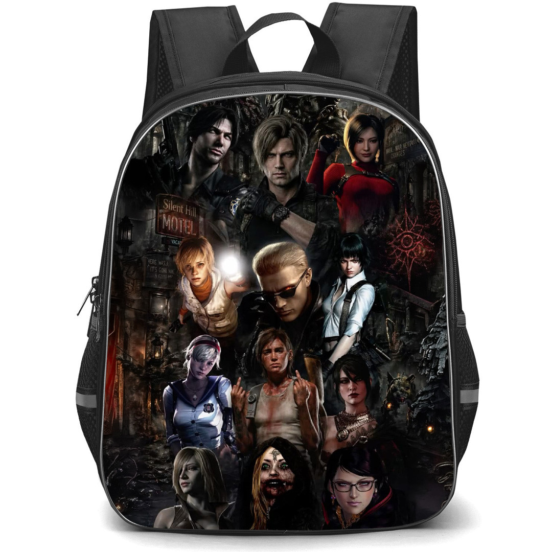 Resident Evil Backpack School Bag StudentPack - Resident Evil Characters Fierce Portrait Collage