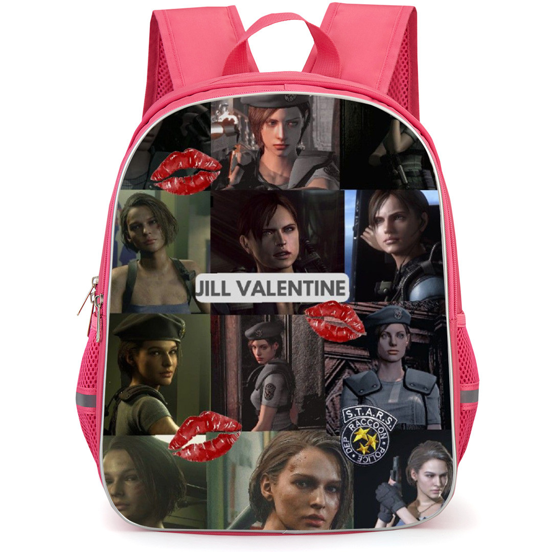 Resident Evil Jill Valentine Backpack School Bag StudentPack - Jill Valentine Lip Mark Portrait Collage