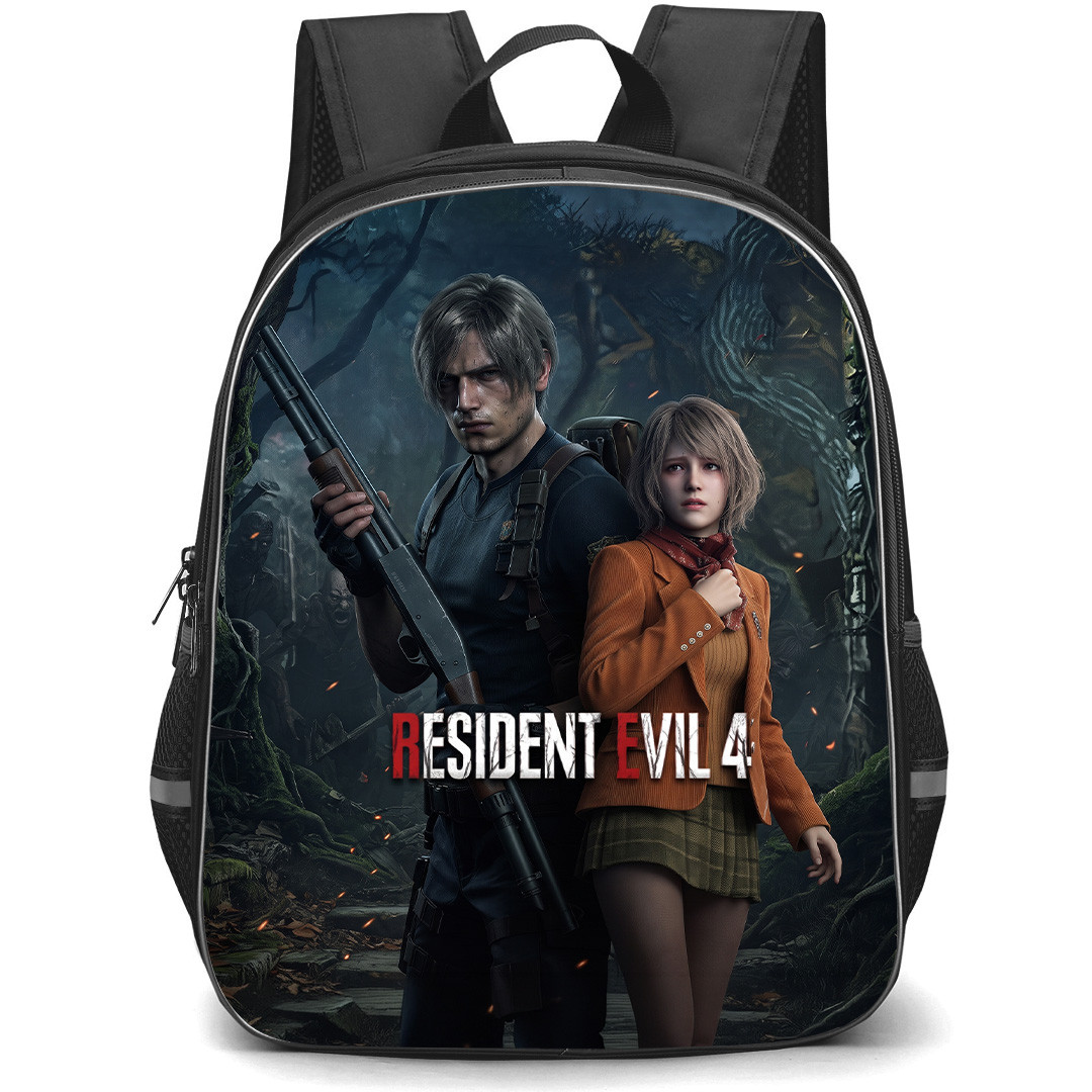 Resident Evil Backpack School Bag StudentPack - Resident Evil Leo Kennedy And Ashley Graham In Woods Fierce Poster