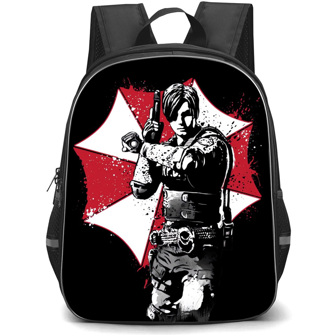 Resident Evil Leon Kennedy Backpack School Bag StudentPack - Leon Kennedy Greyscale Portrait
