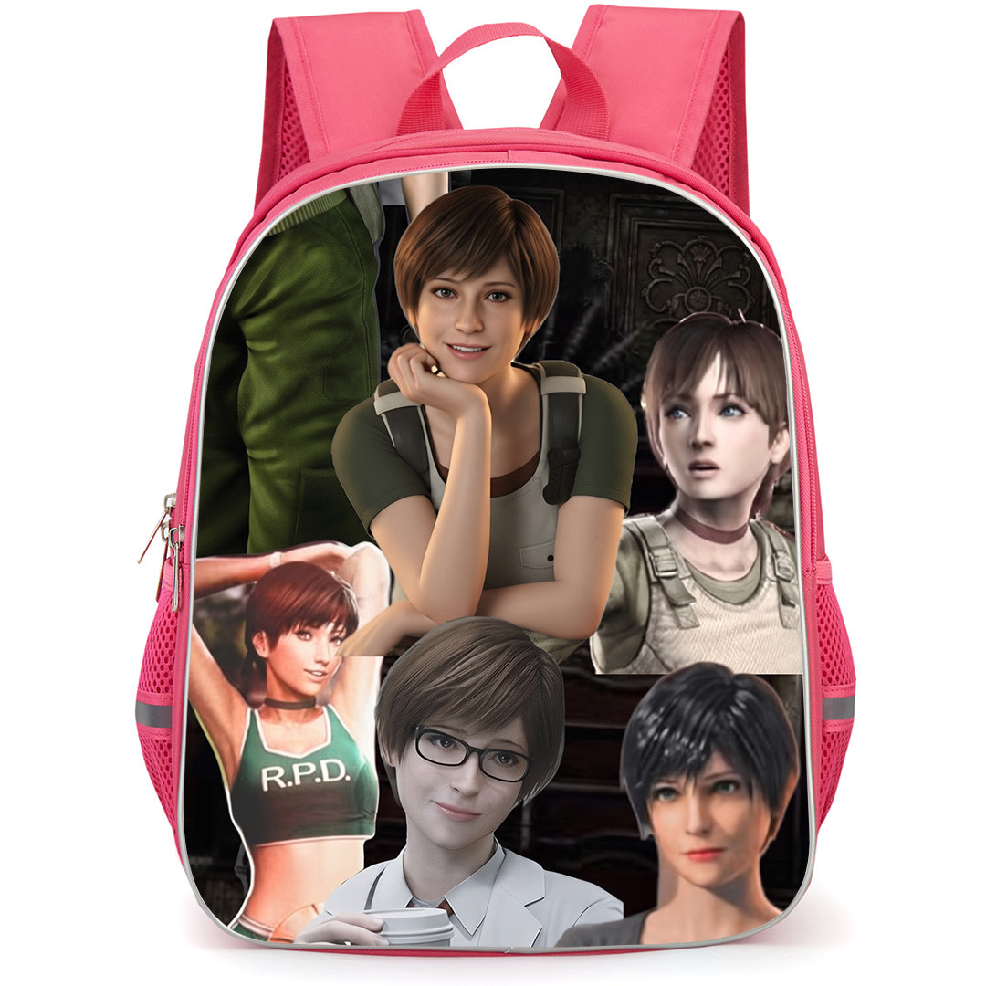 Resident Evil Rebecca Chambers Backpack School Bag StudentPack - Rebecca Chambers Smiling Happy Portrait Collage