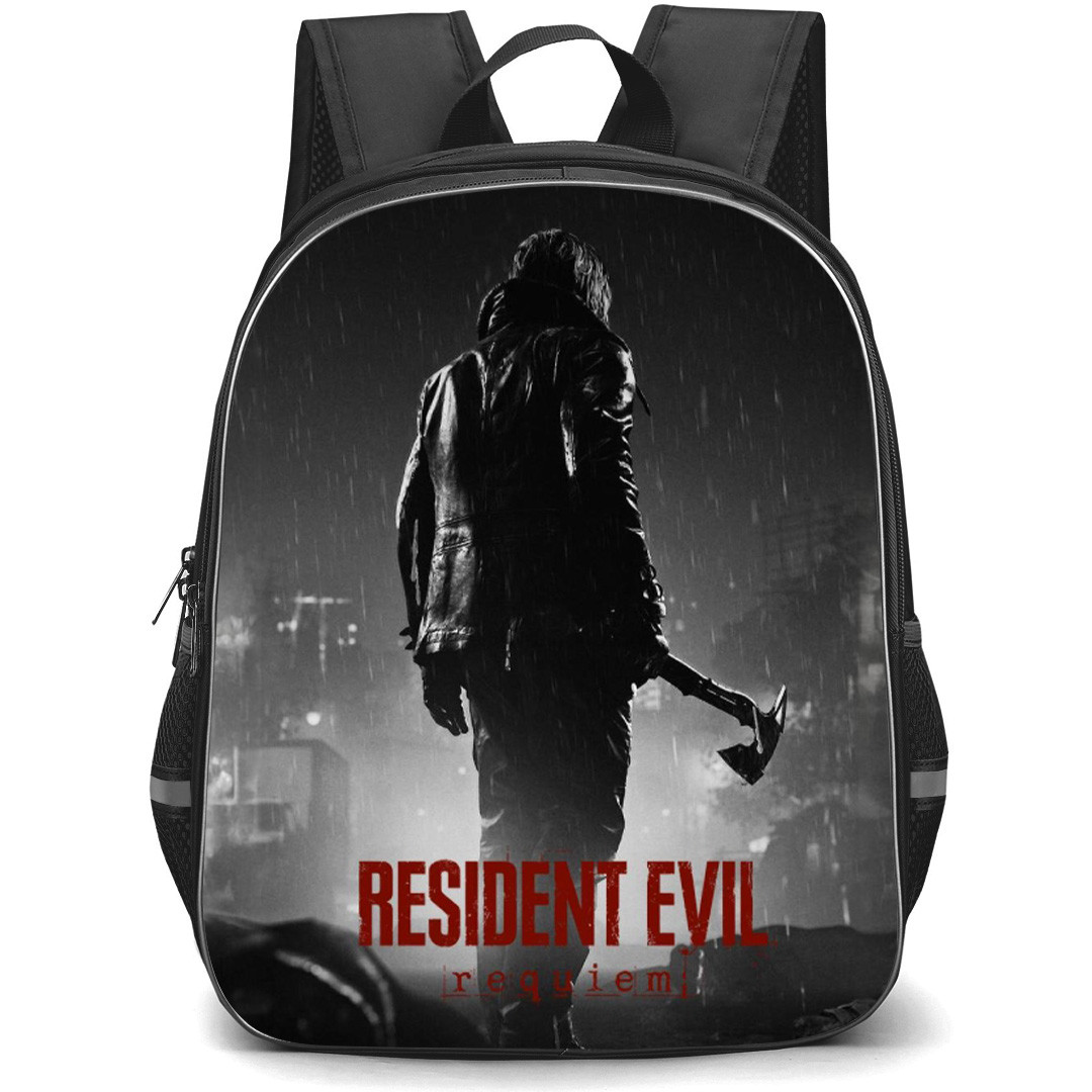 Resident Evil Requiem Leon Scott Kennedy Backpack School Bag StudentPack - Leon Scott Kennedy Hold The Axe Grayscale