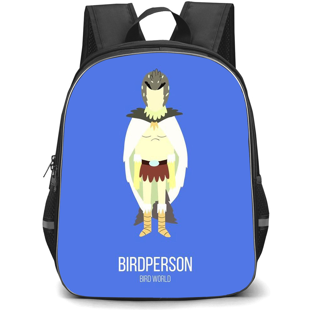 Rick And Morty Birdperson Backpack StudentPack - Birdperson Minimalist Art On Blue Background