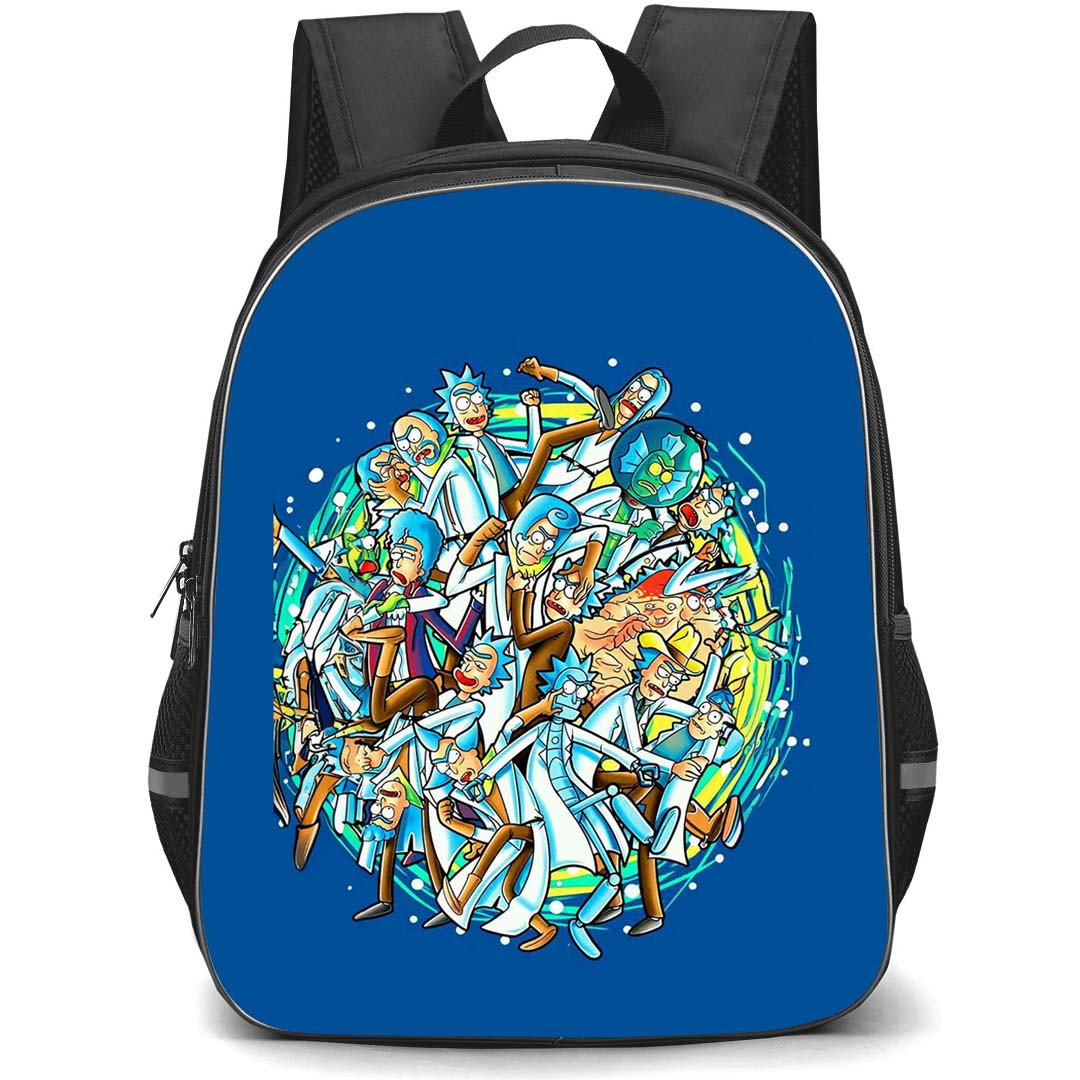 Rick And Morty Backpack StudentPack - Rick And Morty Characters Fighting Each Other Poster