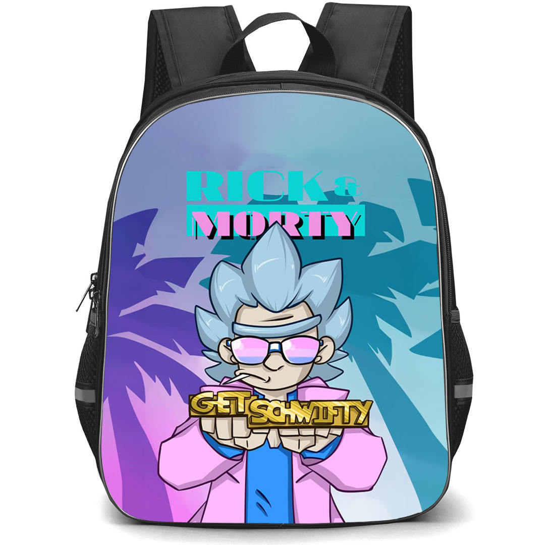 Rick And Morty Backpack StudentPack - Rick And Morty Get Schwifty Digital Art Poster