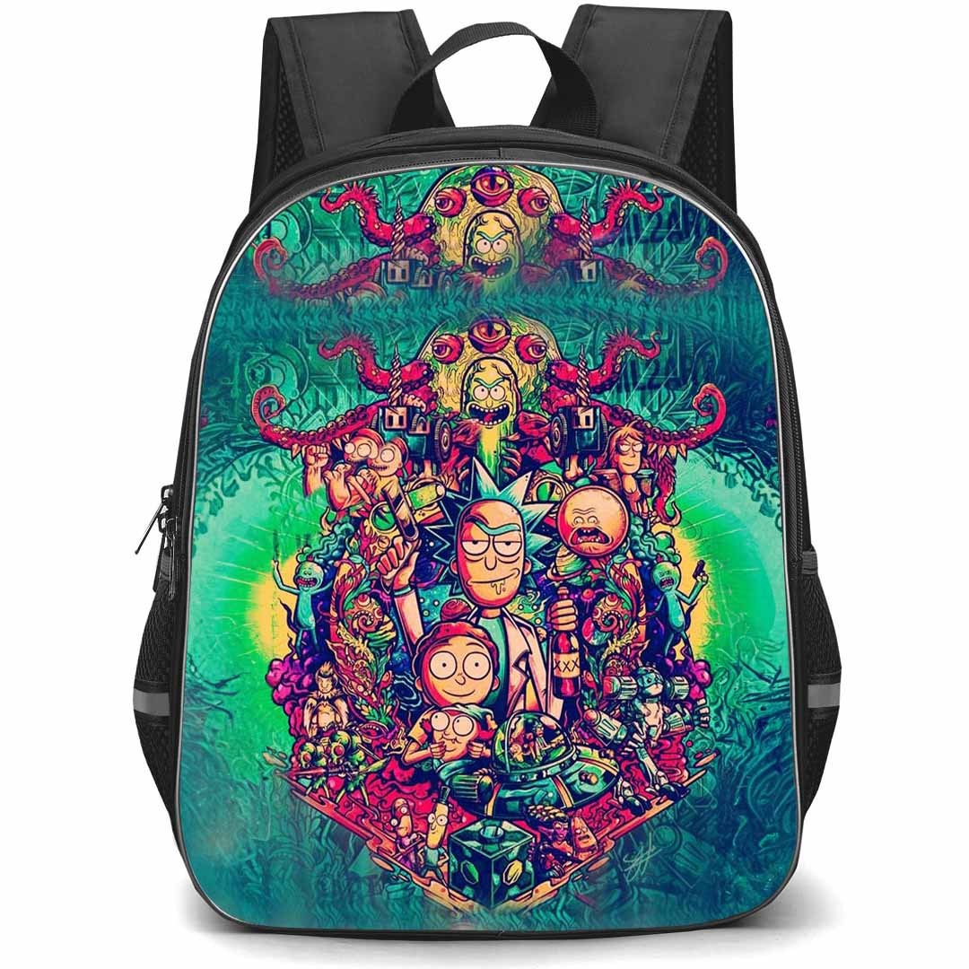 Rick And Morty Backpack StudentPack - Rick And Morty Graffiti Art Poster
