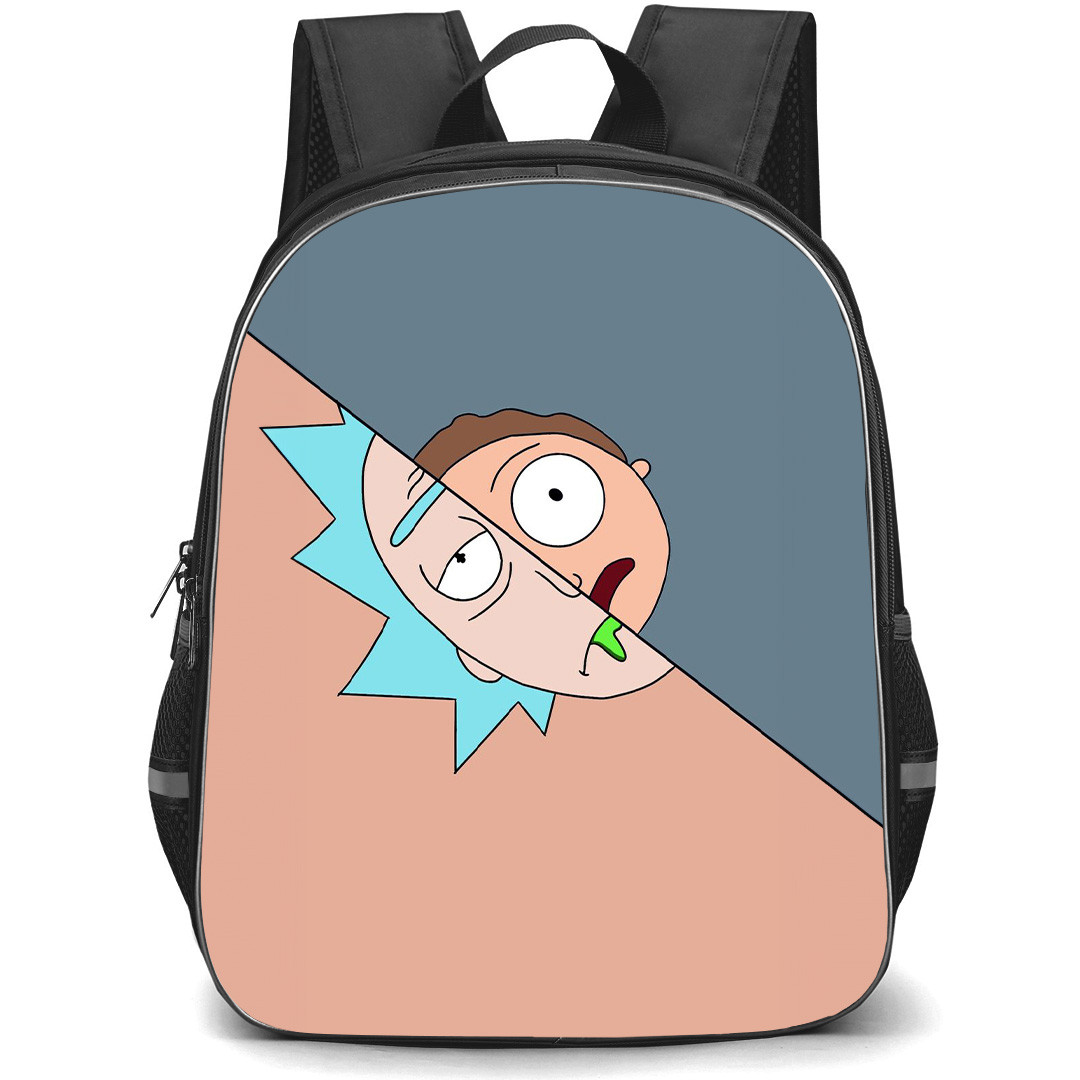 Rick And Morty Backpack StudentPack - Rick And Morty Half Face Illustration Art Poster