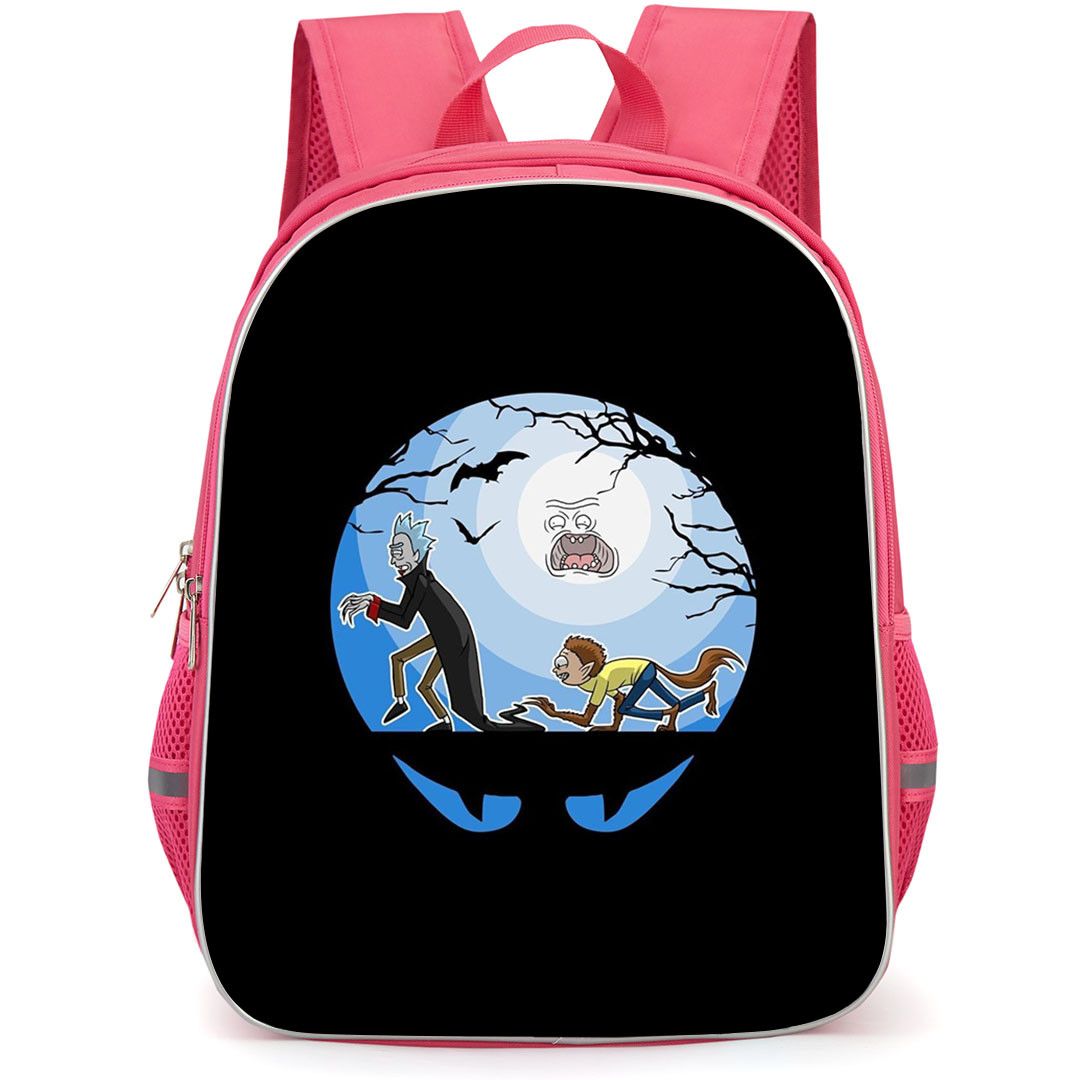 Rick And Morty Backpack StudentPack - Rick And Morty Halloween Illustration Art On Black Background