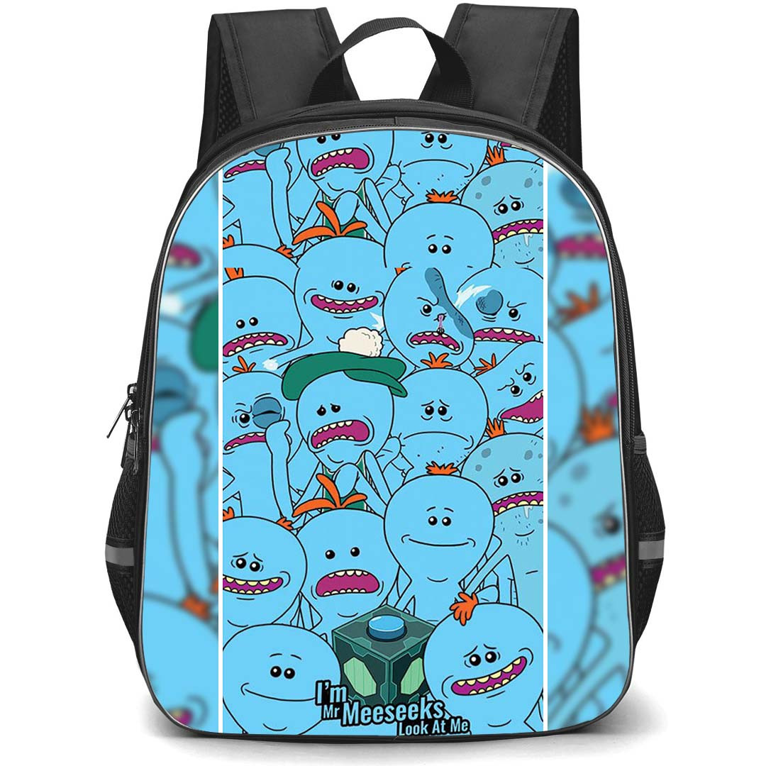 Rick And Morty Mr Meeseeks Backpack StudentPack - Mr Meeseeks Blue Pattern Art Poster
