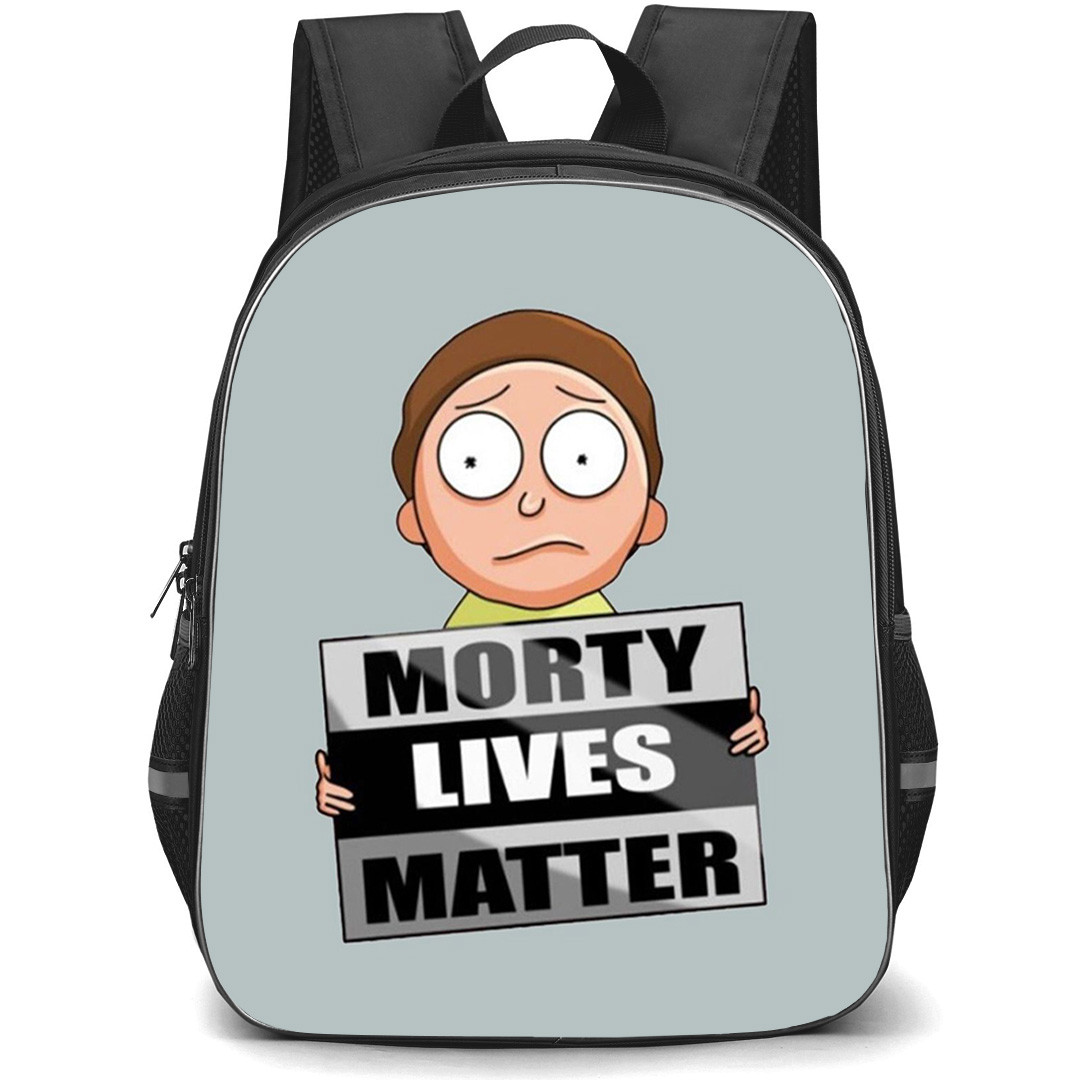 Rick And Morty Morty Smith Backpack StudentPack - Morty Smith Holding Placard Morty Lives Matter