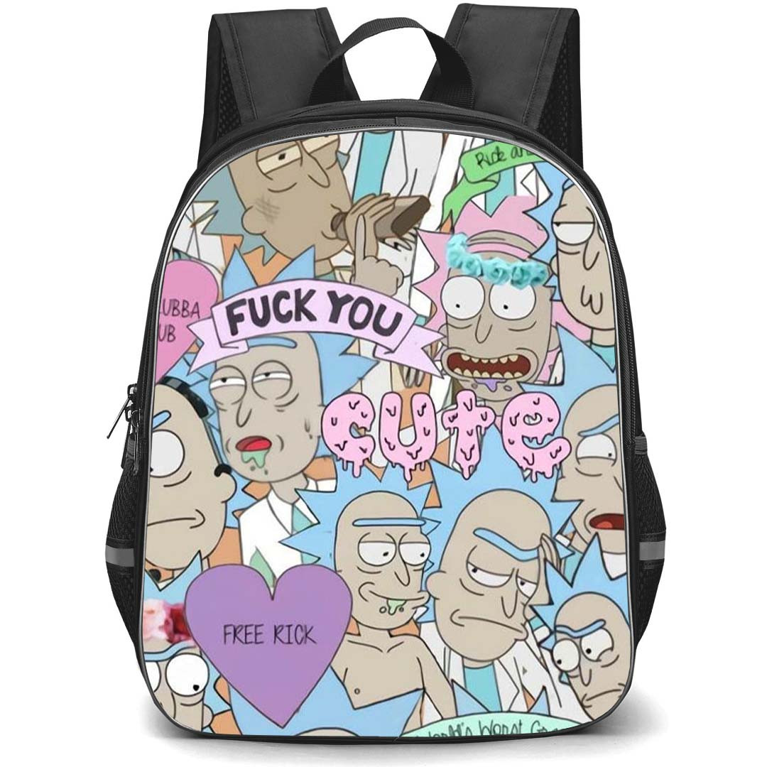 Rick And Morty Backpack StudentPack - Rick And Morty A Poster With Many Different Characters