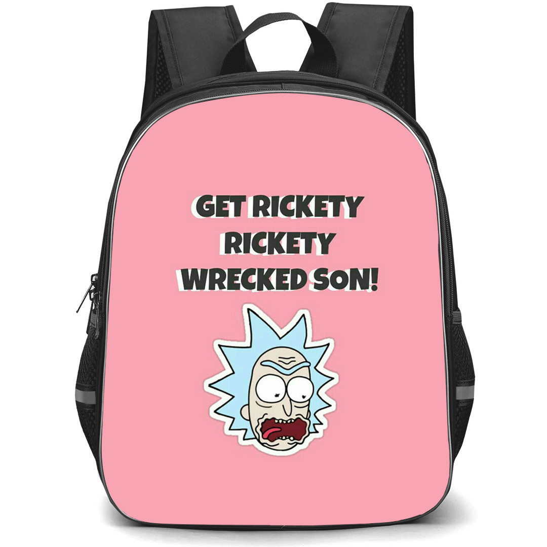 Rick And Morty Rick Sanchez Backpack StudentPack - Rick Sanchez Avatar Get Rickety On Pink Background