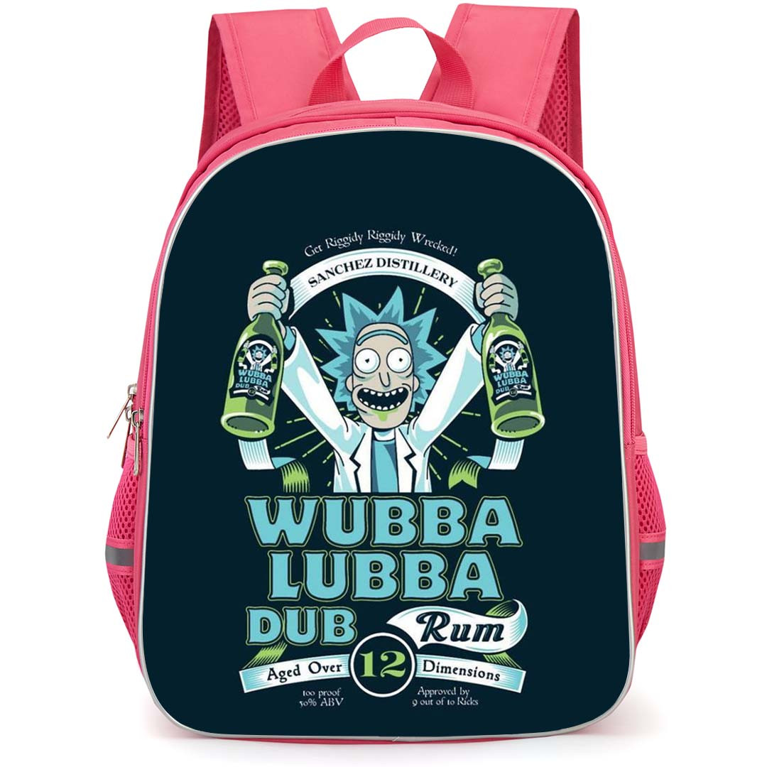 Rick And Morty Rick Sanchez Backpack StudentPack - Rick Sanchez Distillery Wubba Lubba Dub Illustration Art