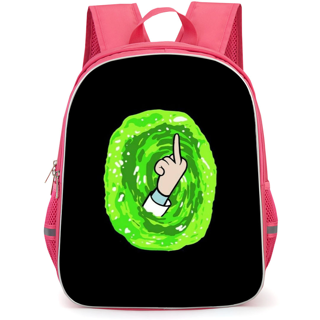 Rick And Morty Rick Sanchez Backpack StudentPack - Rick Sanchez Showing Middle Finger Illustration Art