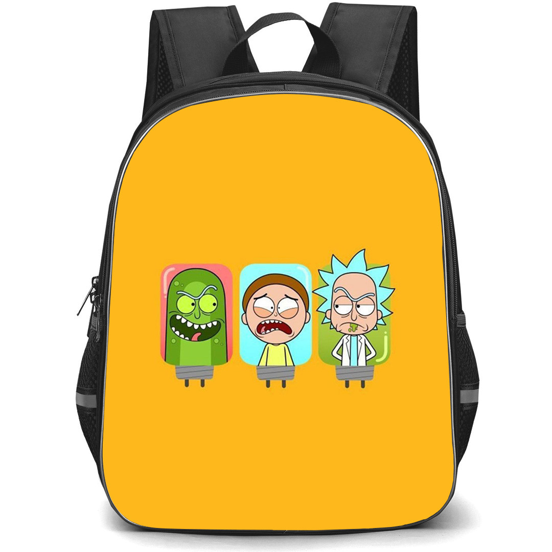 Rick And Morty Squanchy Backpack StudentPack - Squanchy The Lovable Alien Cat Character On Orange Background