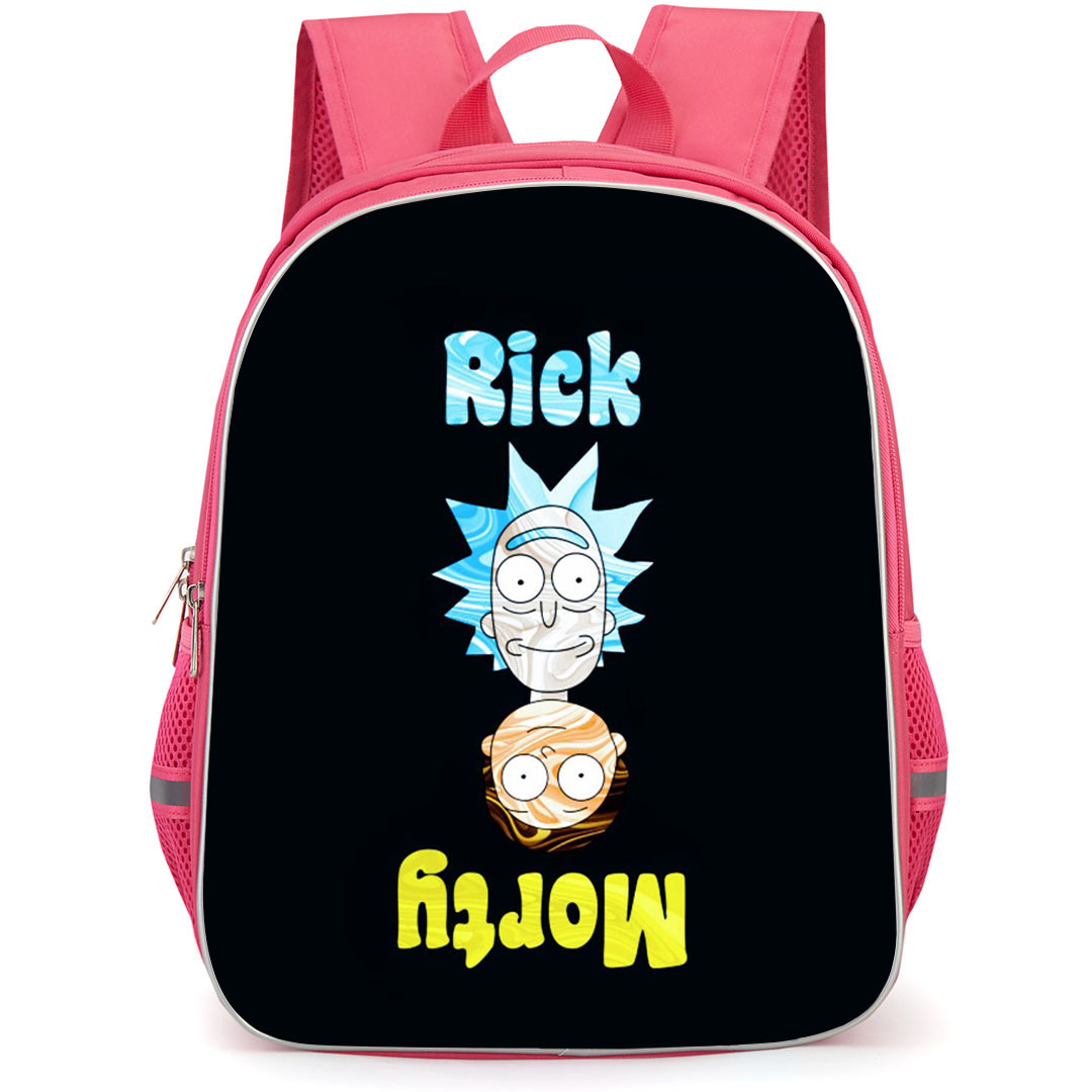Rick And Morty Backpack StudentPack - Rick And Morty Ups And Down Art On Black Background