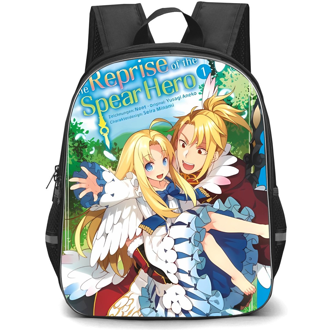 The Rising of the Shield Hero Backpack StudentPack - Motoyasu Kitamura & Filo Series Poster Art