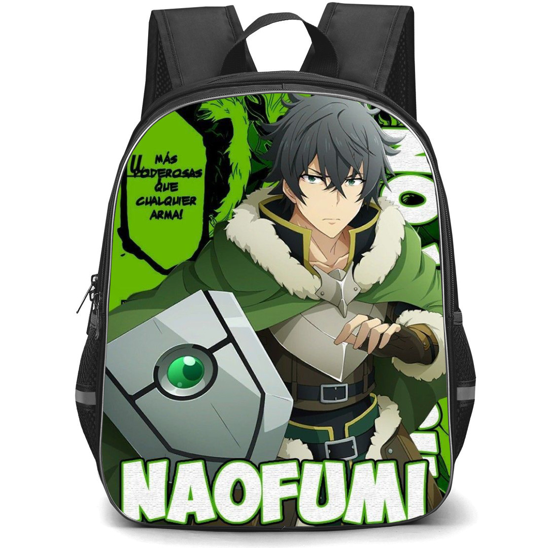 The Rising of the Shield Hero Naofumi Iwatani Backpack StudentPack - Naofumi Iwatani Green Manga Art Background