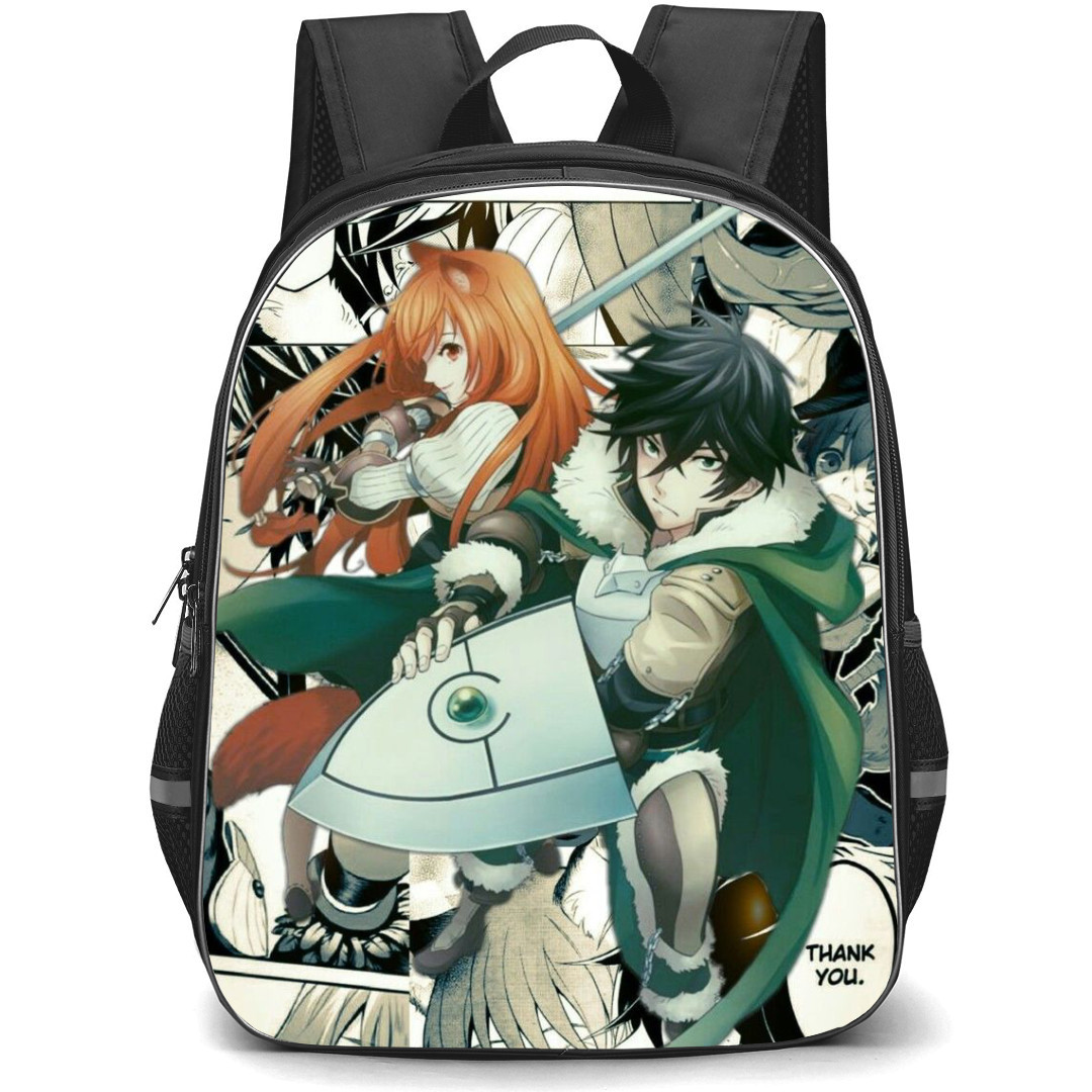 The Rising of the Shield Hero Backpack StudentPack - Naofumi Iwatani & Raphtalia Icons Background