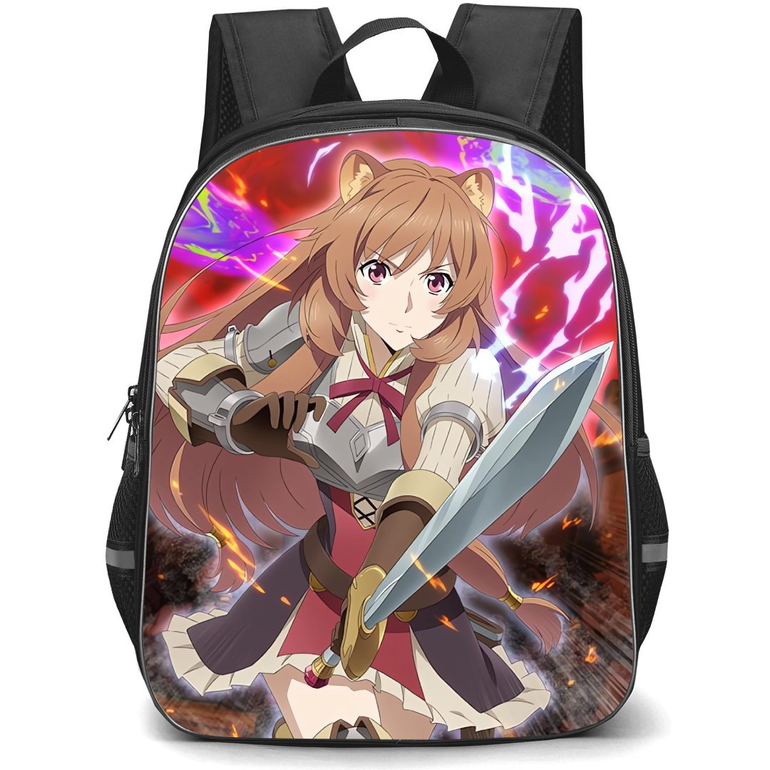 The Rising of the Shield Hero Raphtalia Backpack StudentPack - Raphtalia Attacking with Electricity