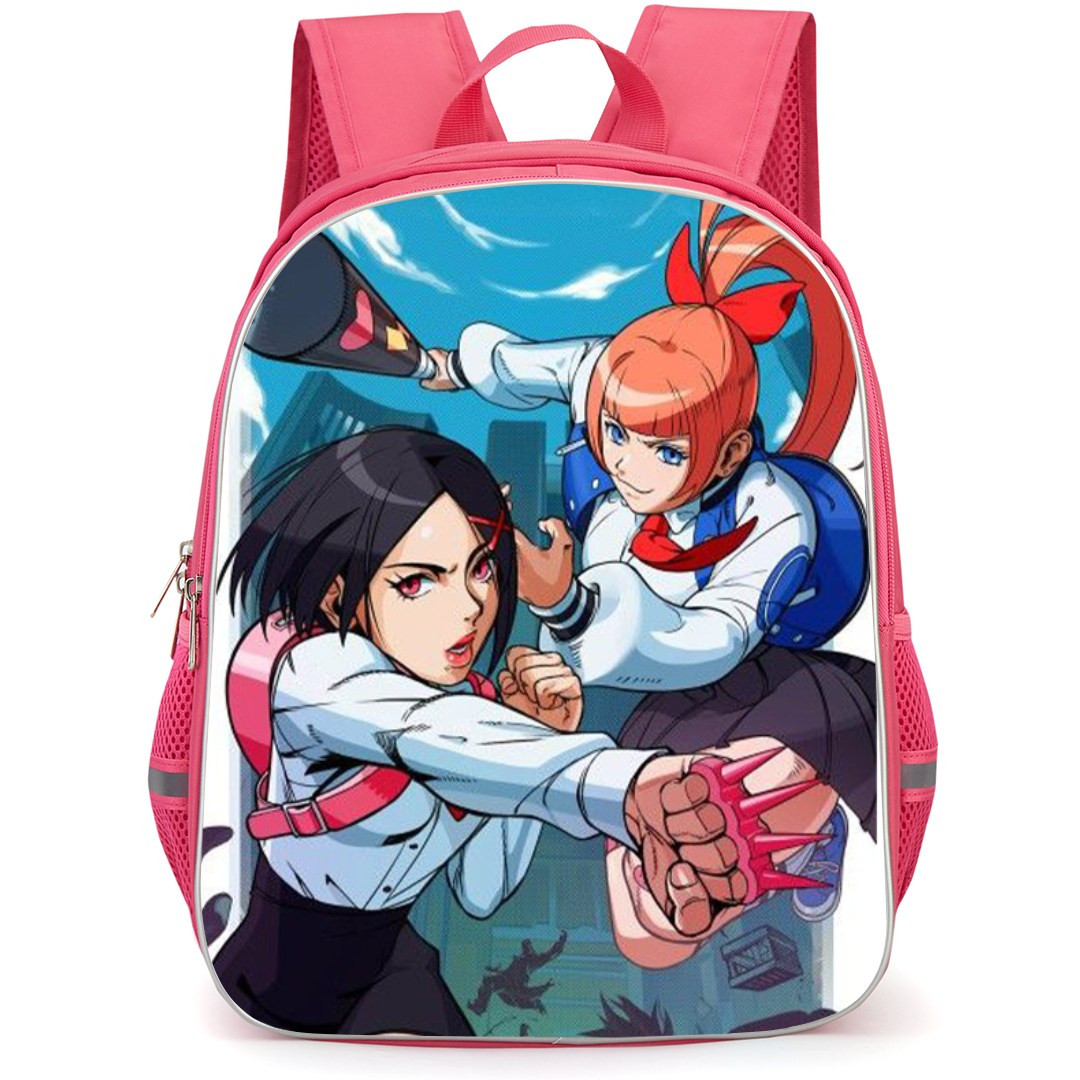 River City Girls Backpack StudentPack - River City Girls Misako And Kyoko Fighting Cartoon Art Poster
