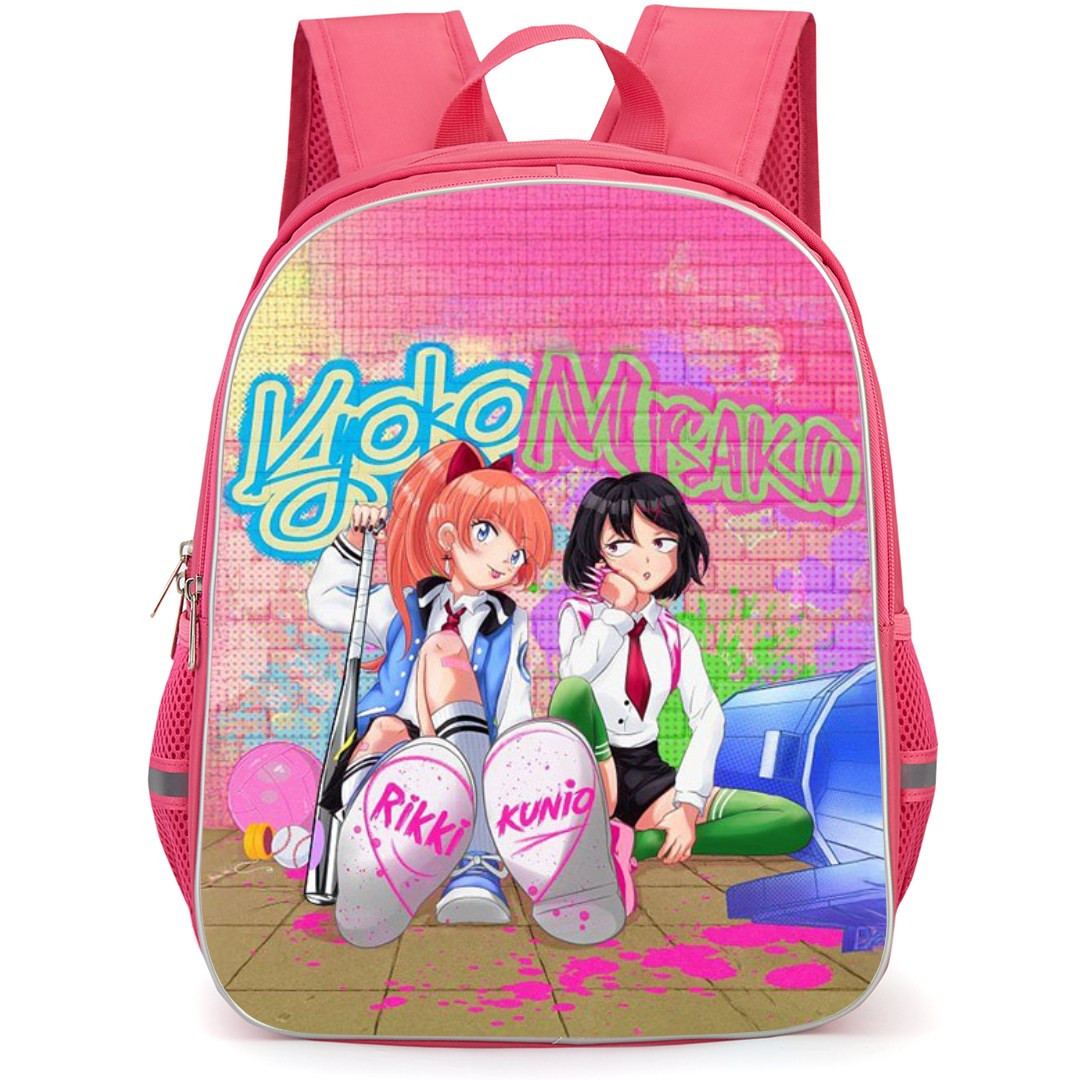 River City Girls Backpack StudentPack - River City Girls Misako And Kyoko Sitting Cartoon Art Poster