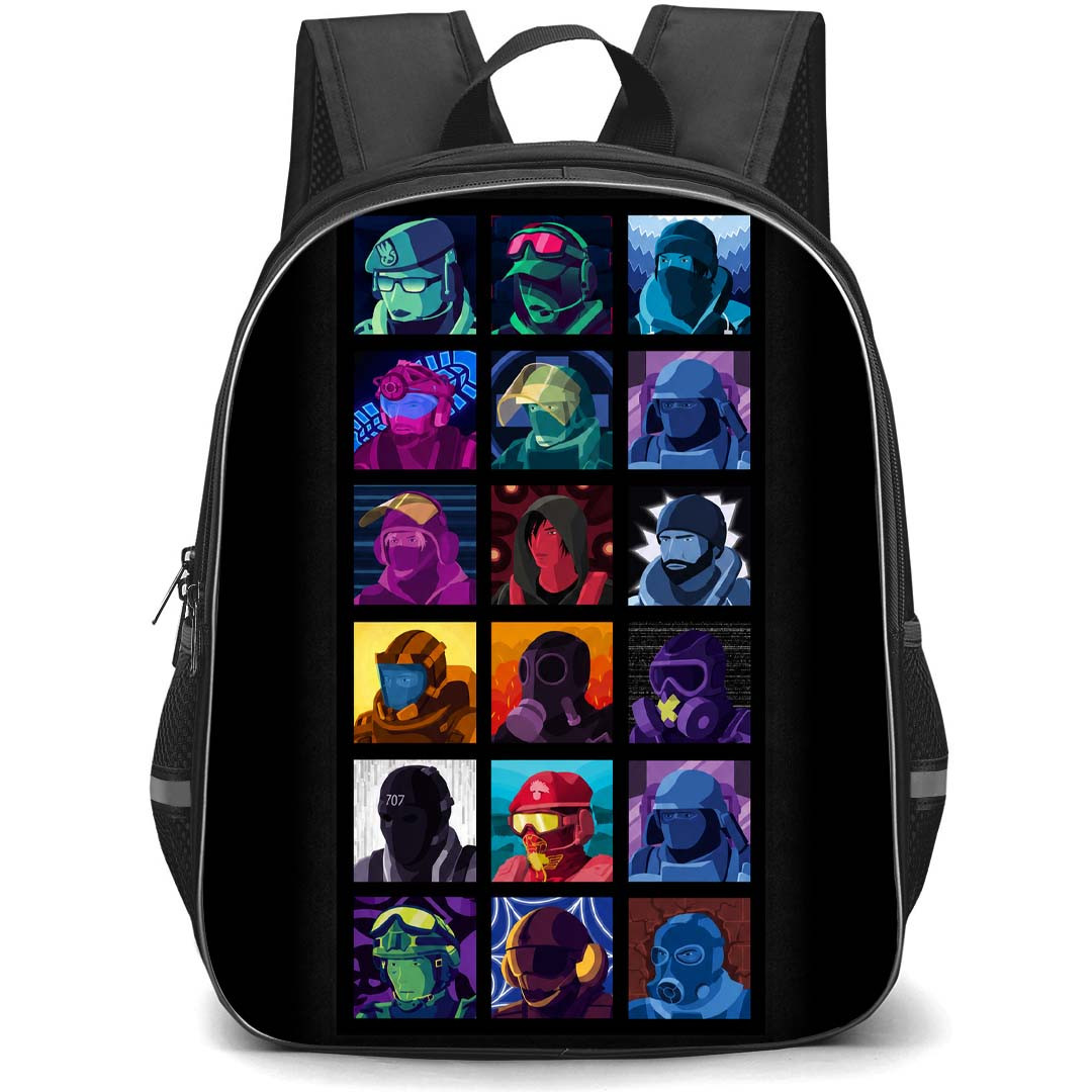 Tom Clancy's Rainbow Six Backpack School Bag StudentPack - Tom Clancy's Rainbow Six Comic Art Characters Collage